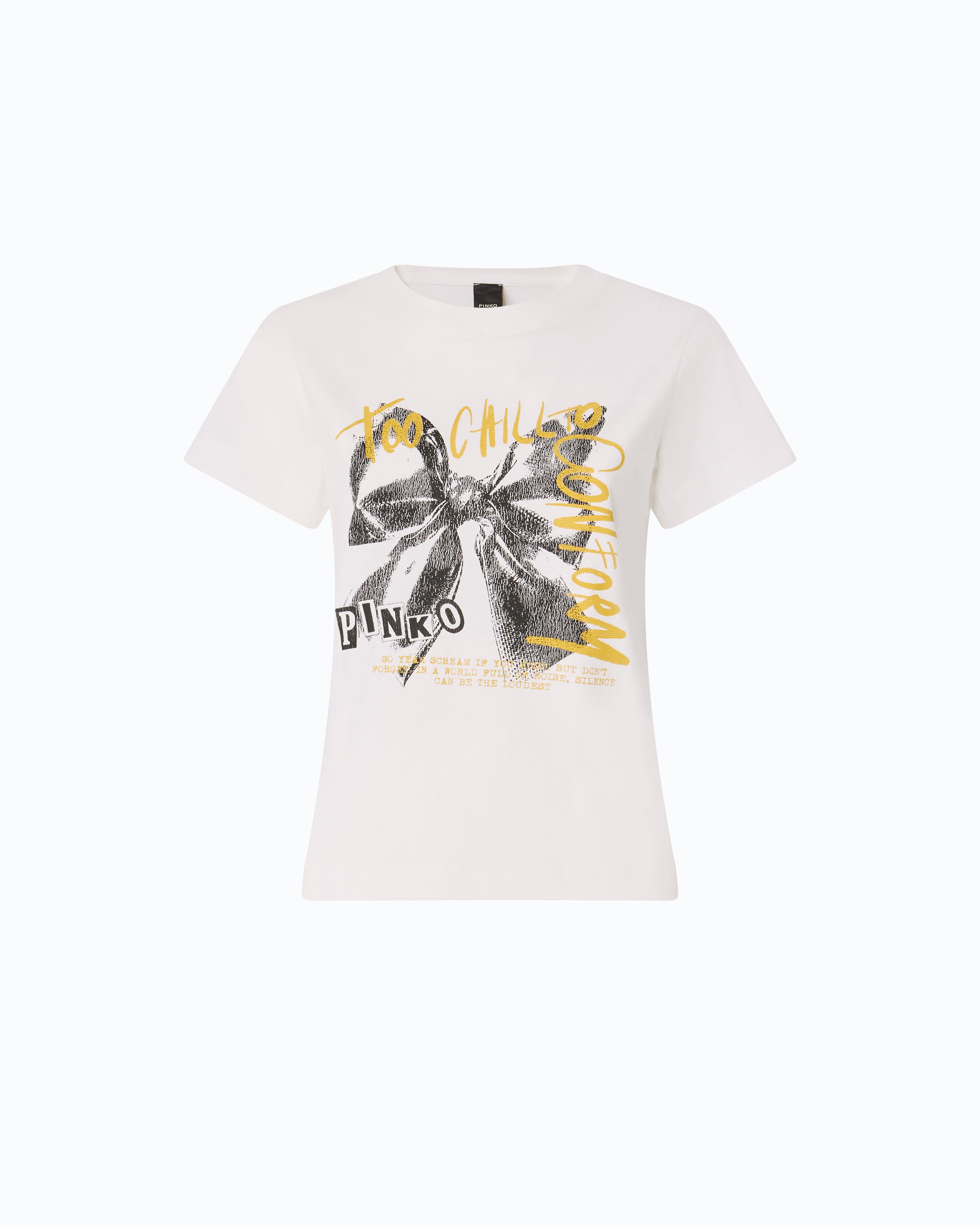Pinko Basico T-shirt koszulka czarna z kokardką