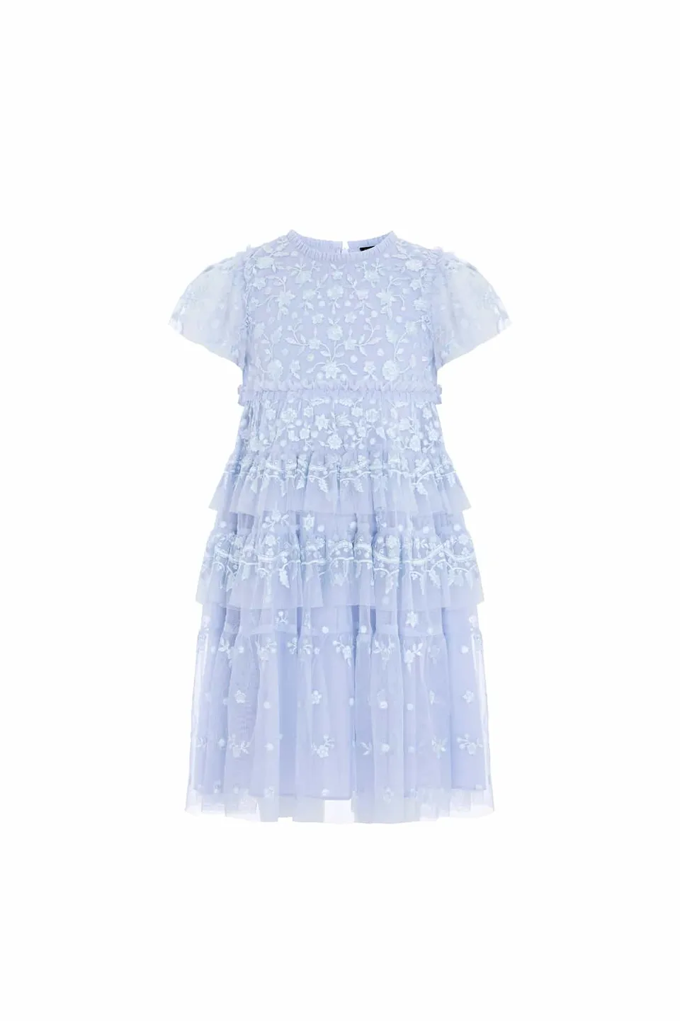 Needle & Thread Angelica Lace Kids Dress sukienka niebieska haftowana