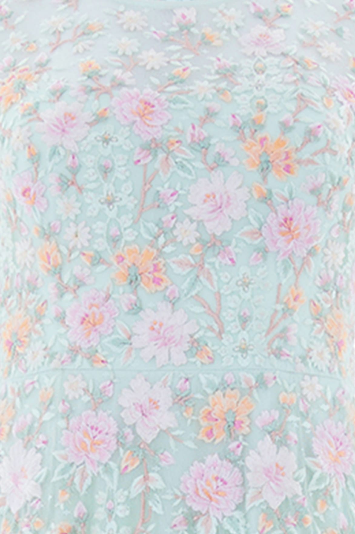 Needle & Thread Garden Rose Ankle Gown sukienka zielona haft