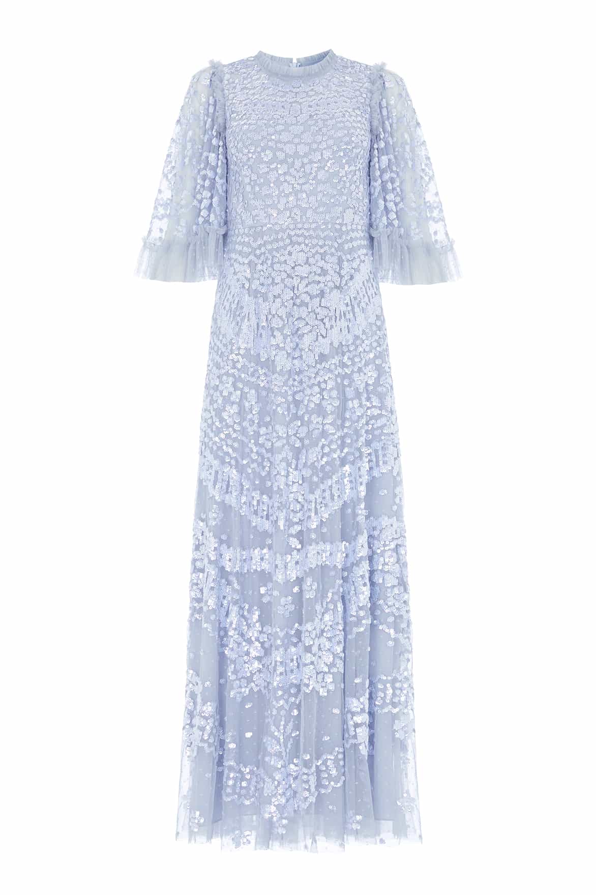 Needle & Thread Anais Sequin Gown sukienka błękitna tiulowa