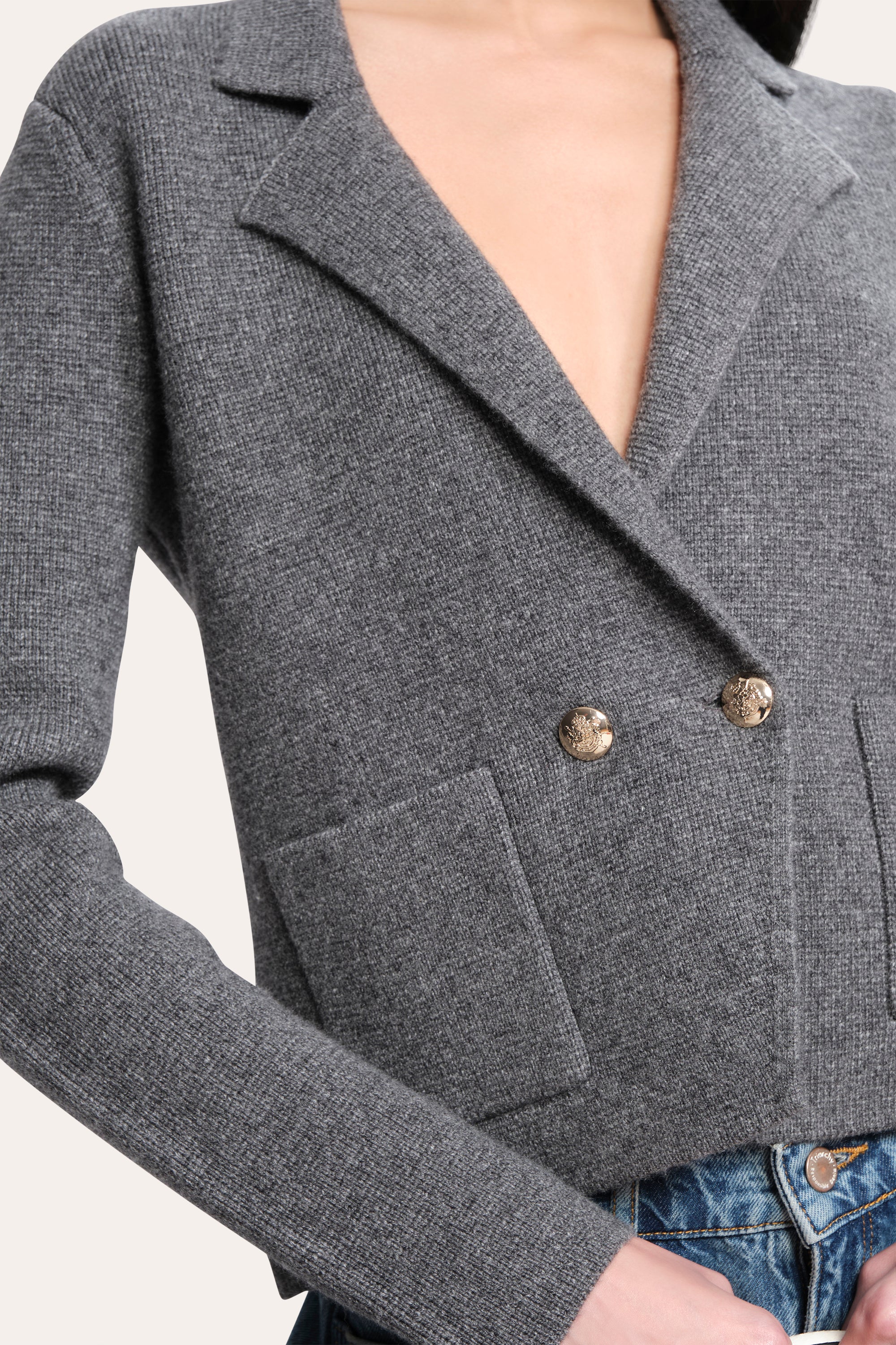 Elie Tahari Lily marynarka dzianinowa Charcoal Melange