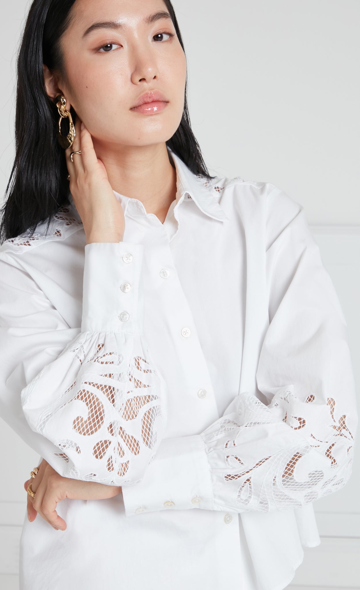 Temperley London Nelle koszula biała bawełna