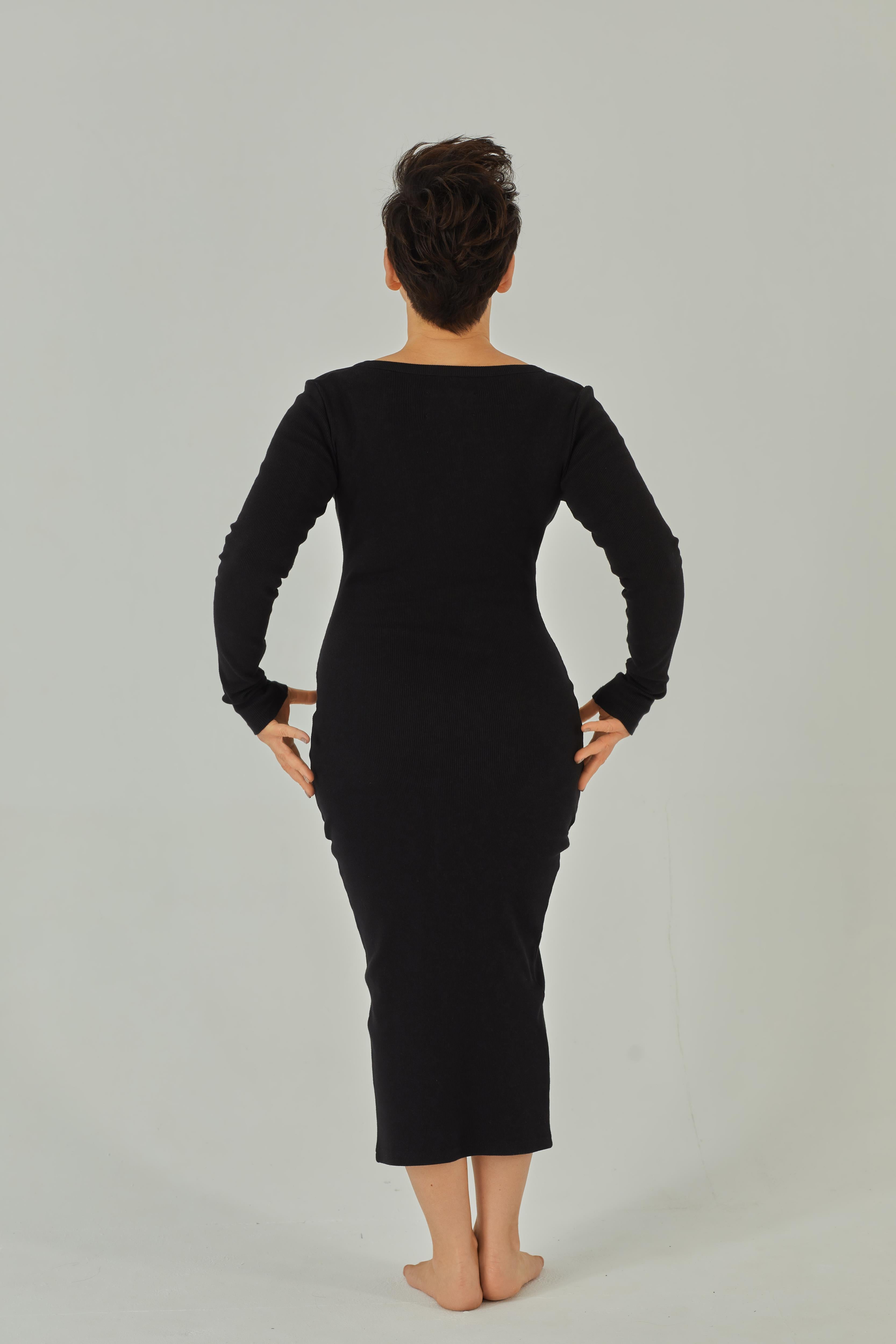 Nudyess Delta sukienka midi na napy Black