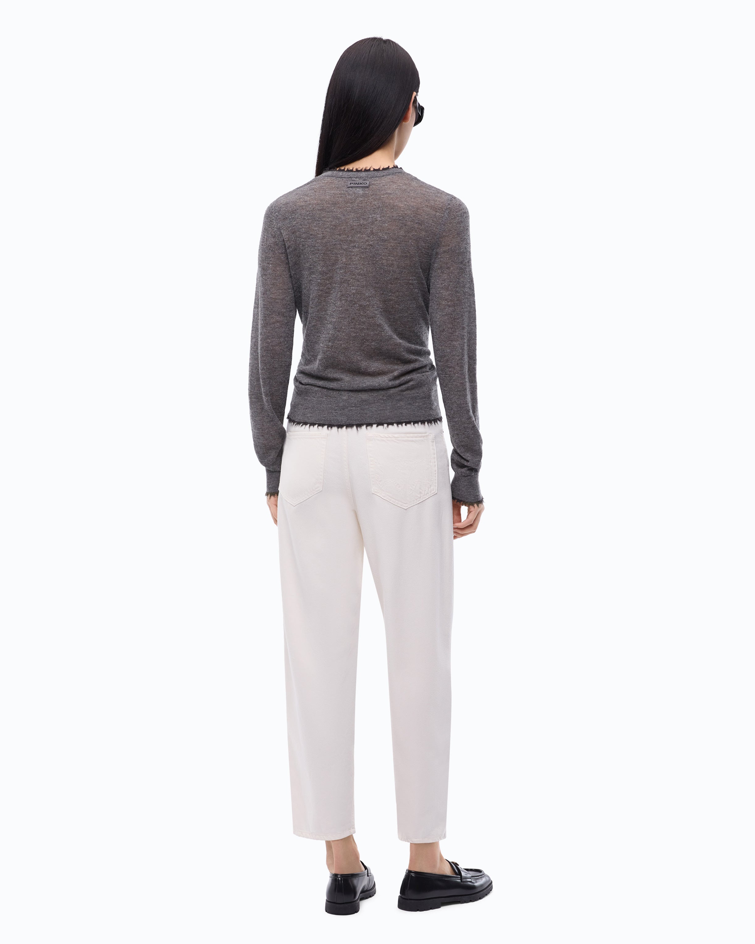 Pinko Pamplona Sweater sweter szary wełna kaszmir