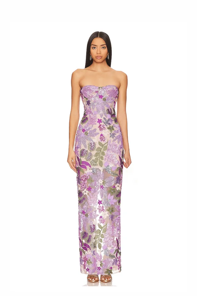 Bronx and Banco Dahlia sukienka maxi liliowa XS-XL