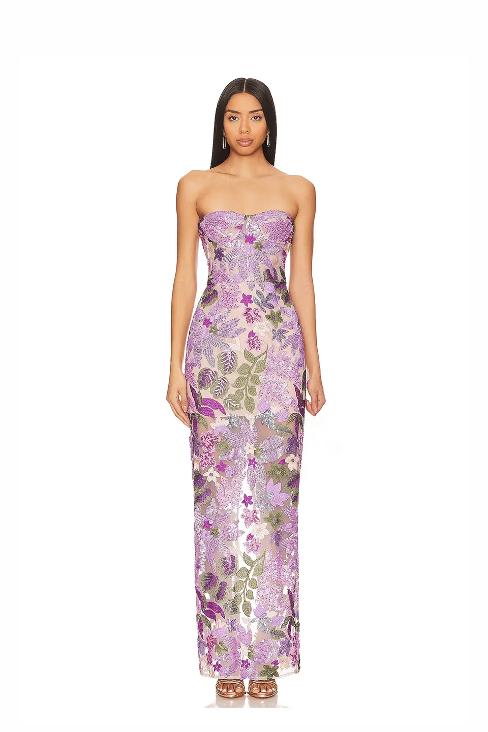 Bronx and Banco Dahlia sukienka maxi liliowa XS-XL