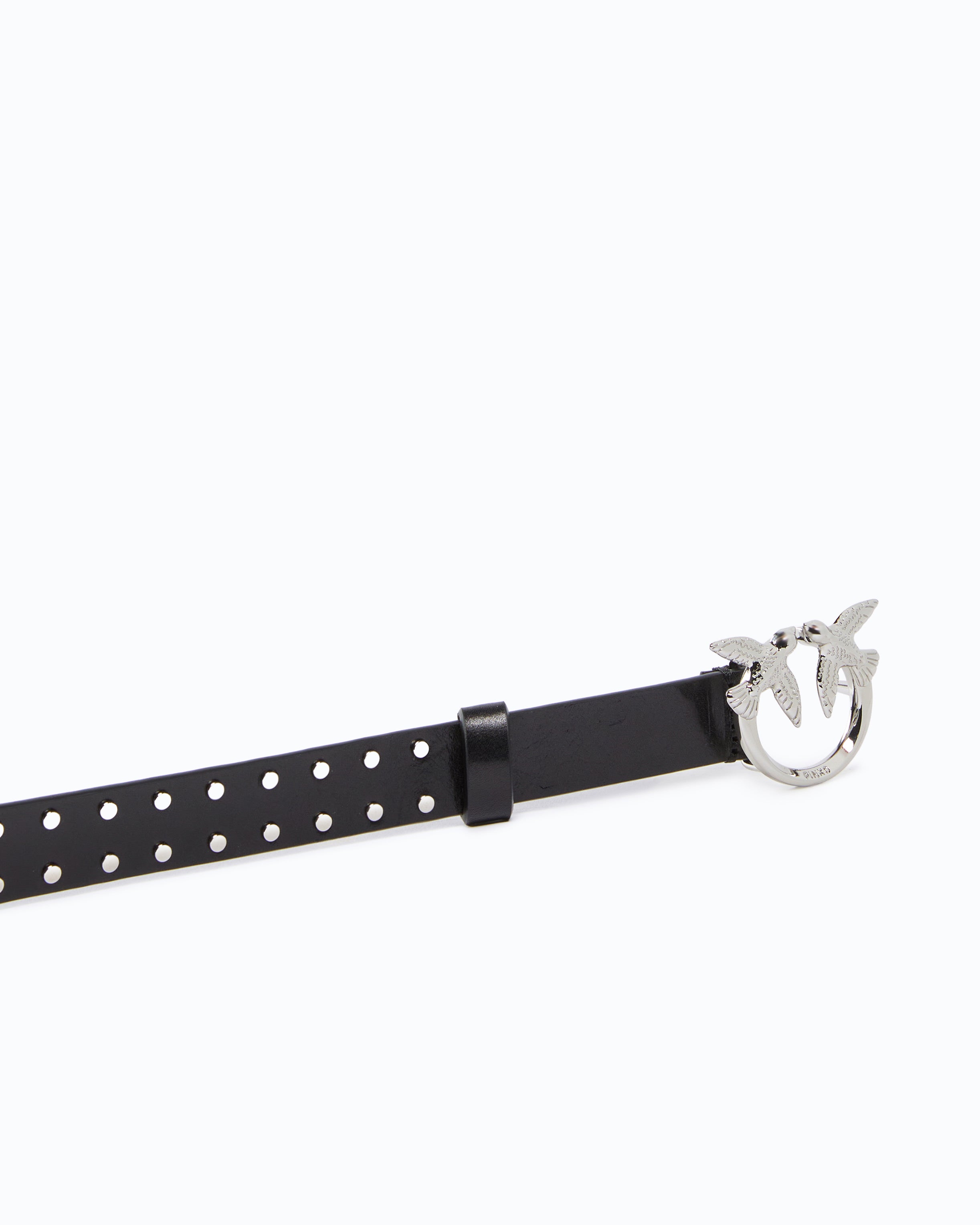 Pinko Low Love Belt pasek czarny skóra 2 cm