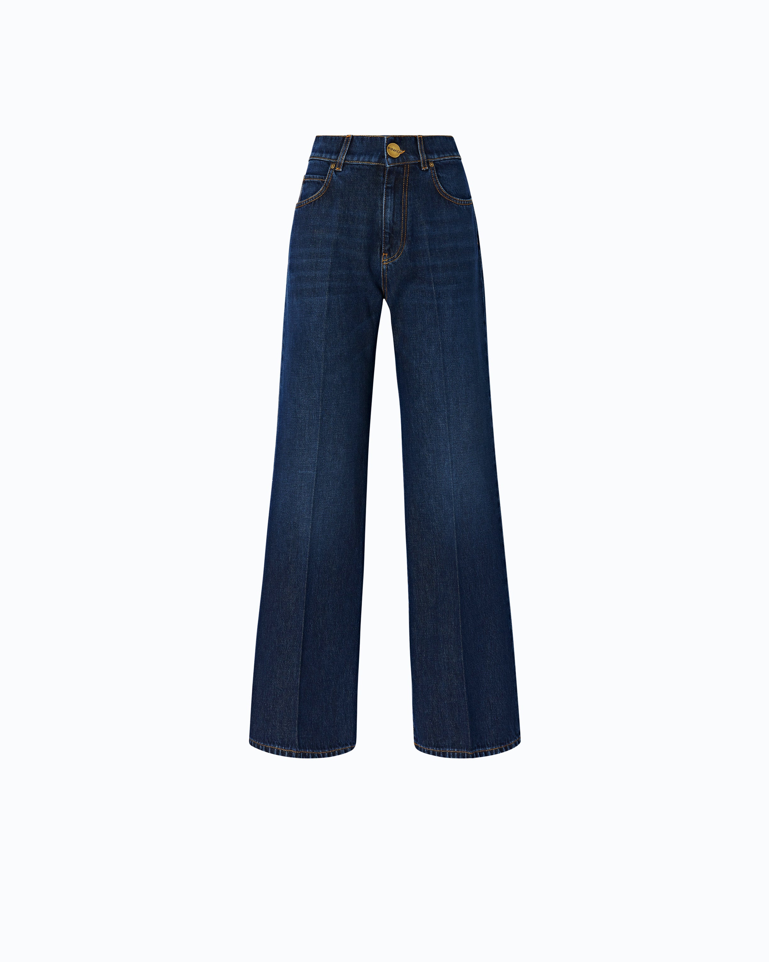 Pinko Wanda Wide Leg dżinsy wide leg niebieskie kant