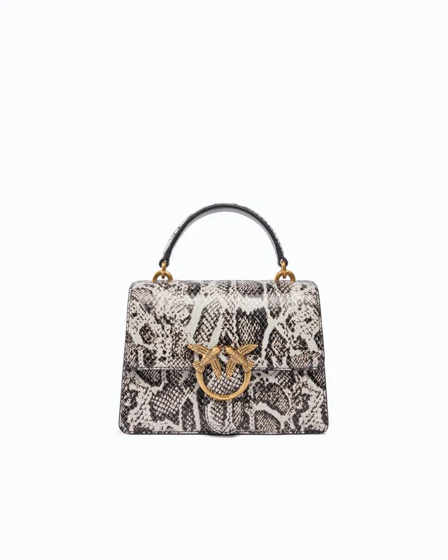 Pinko Love One torebka mini top handle skóra pyton