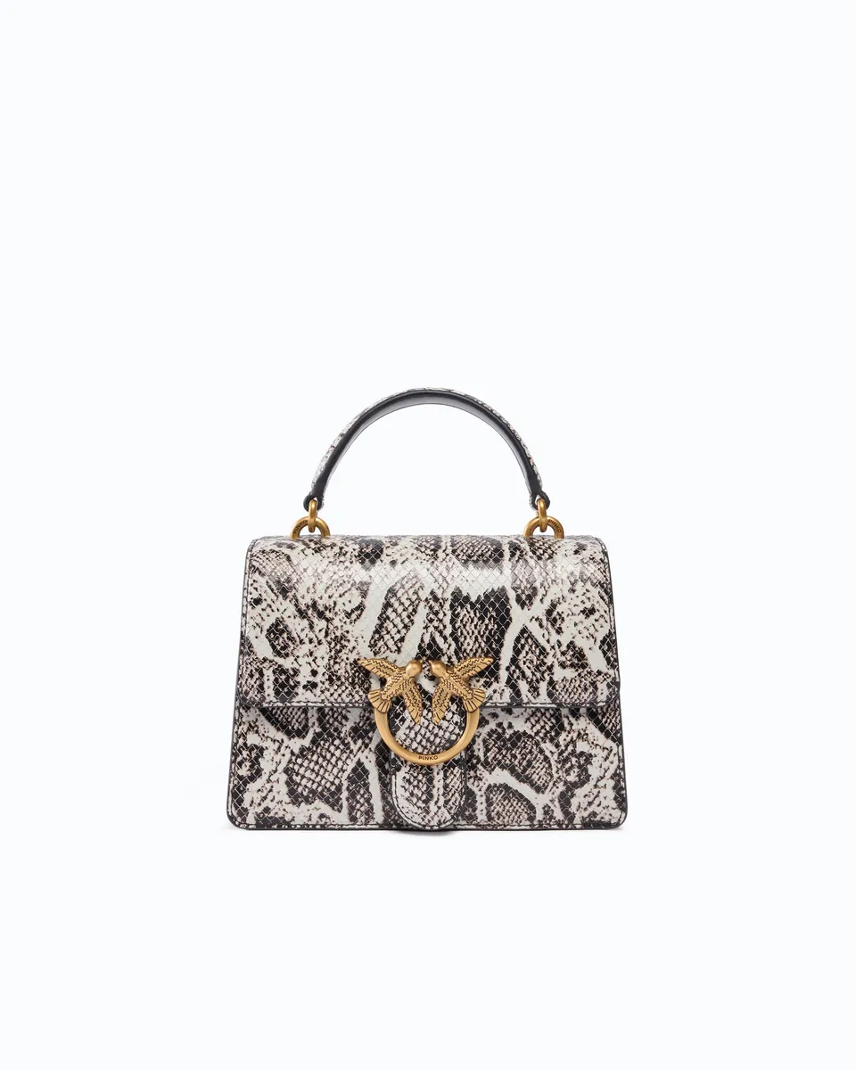 Pinko Love One torebka mini top handle skóra pyton