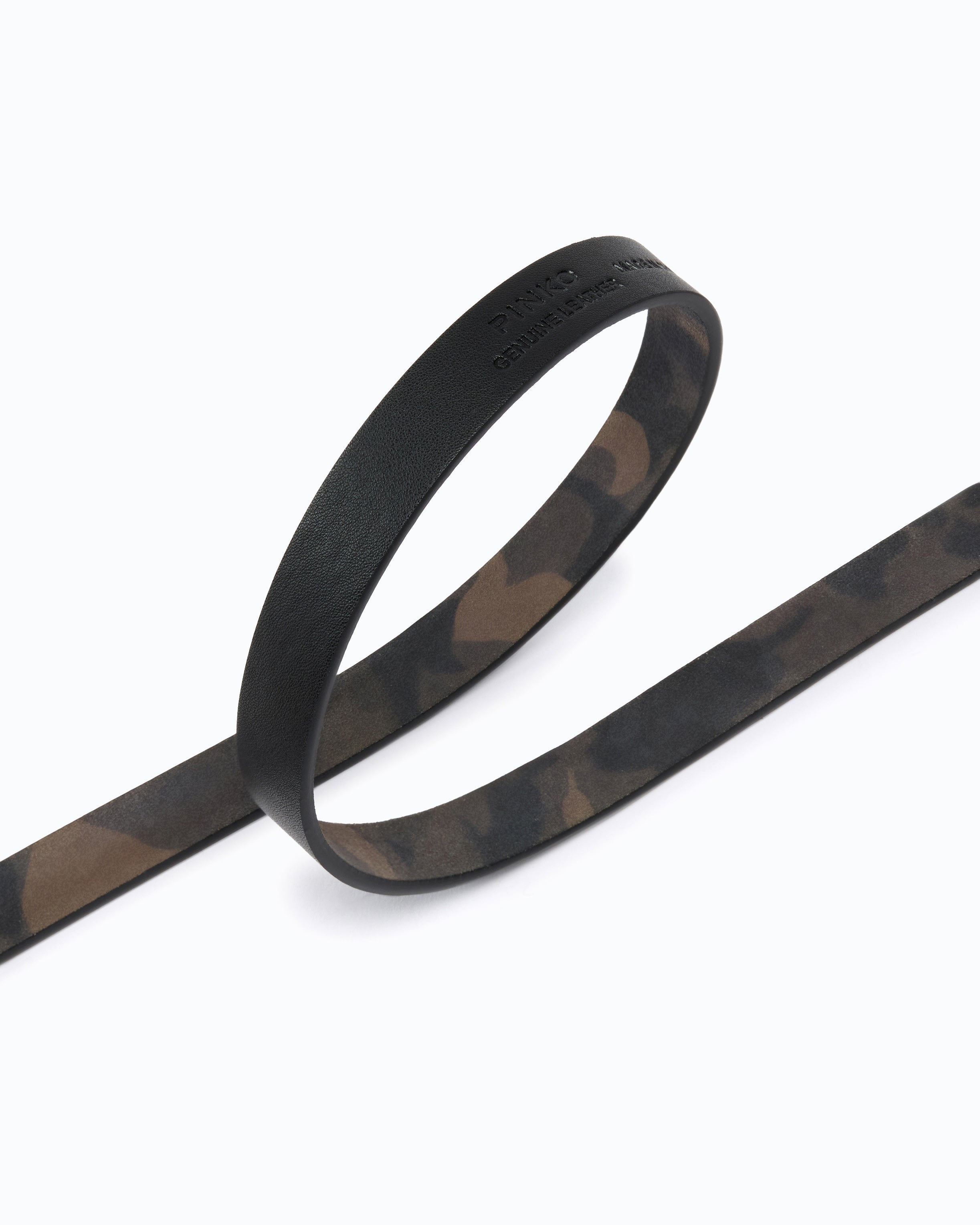 Pinko Triptych Belt pasek zamszowy moro 1,7 cm