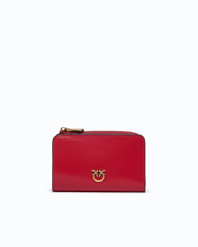 Pinko Mini Wallet portfel skórzany mały czarny