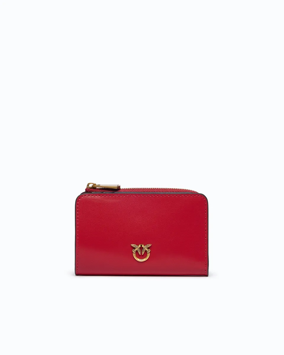 Pinko Mini Wallet portfel skórzany mały czarny