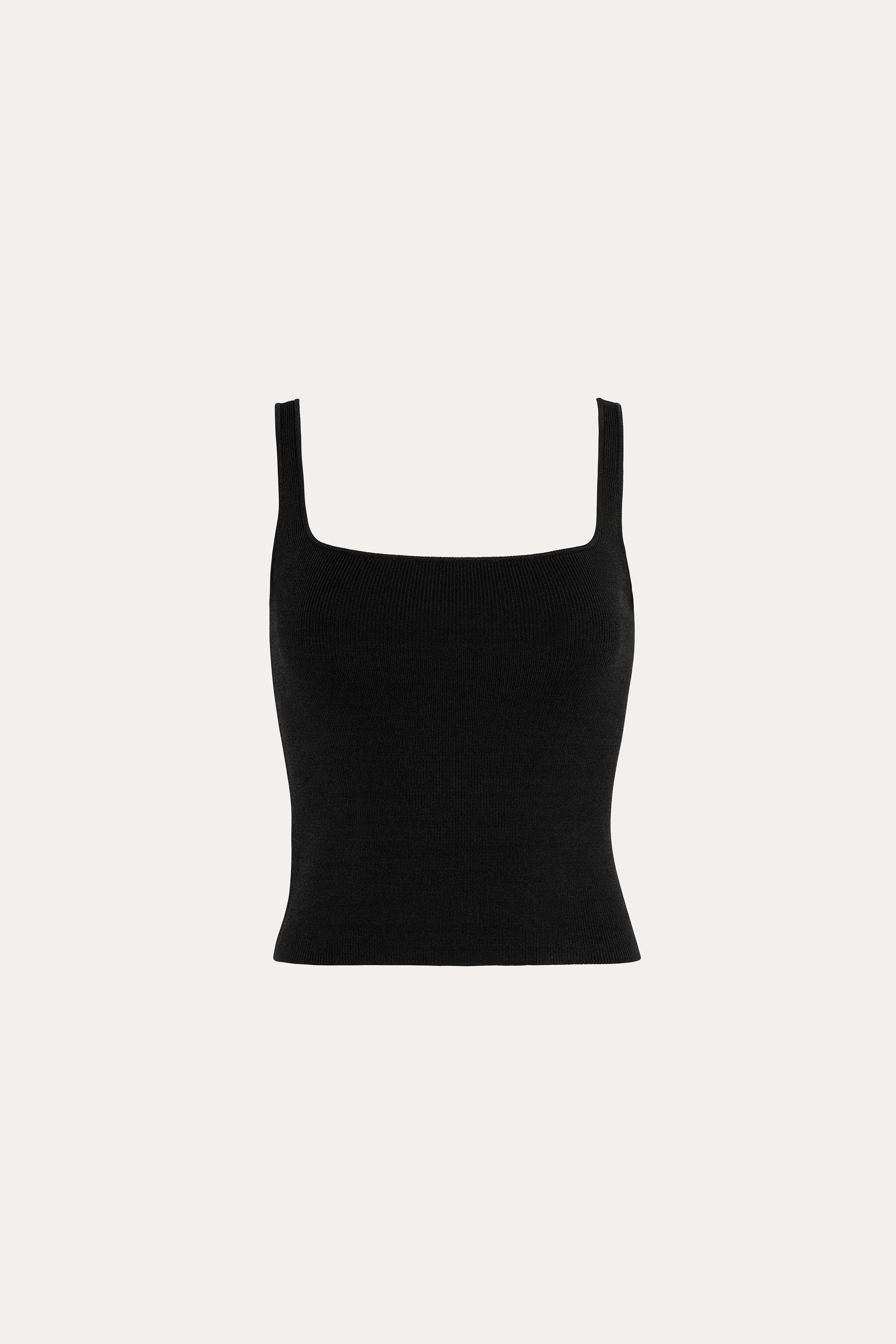 Elie Tahari Milano Sculpt Contour top czarny krótki