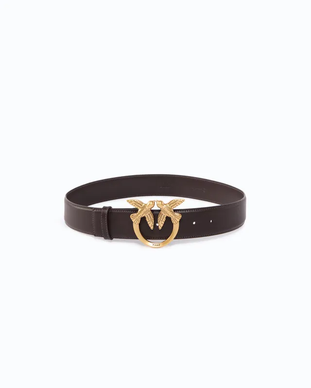 Pinko Love Birds High Leather Belt 4cm pasek skórzany