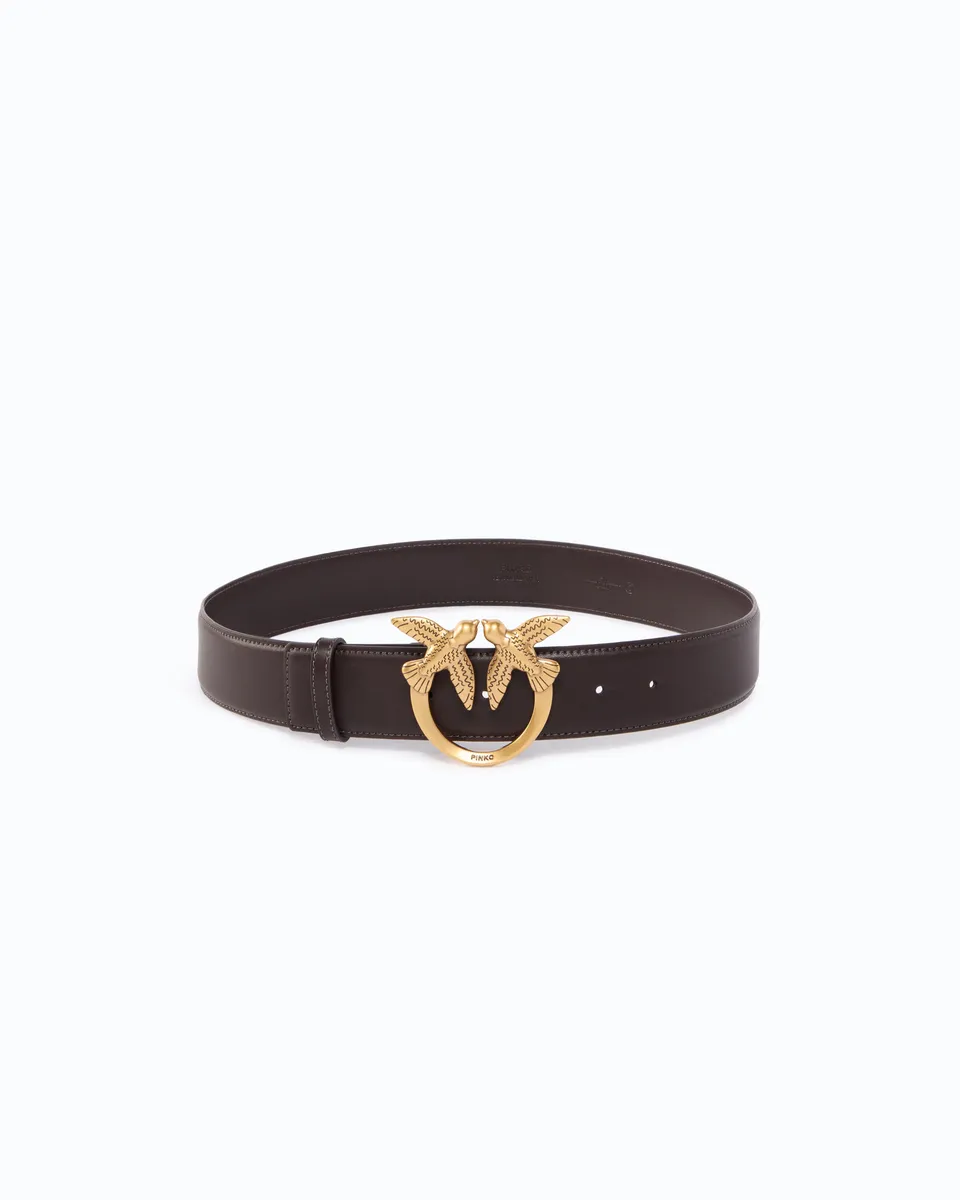 Pinko Love Birds High Leather Belt 4cm pasek skórzany