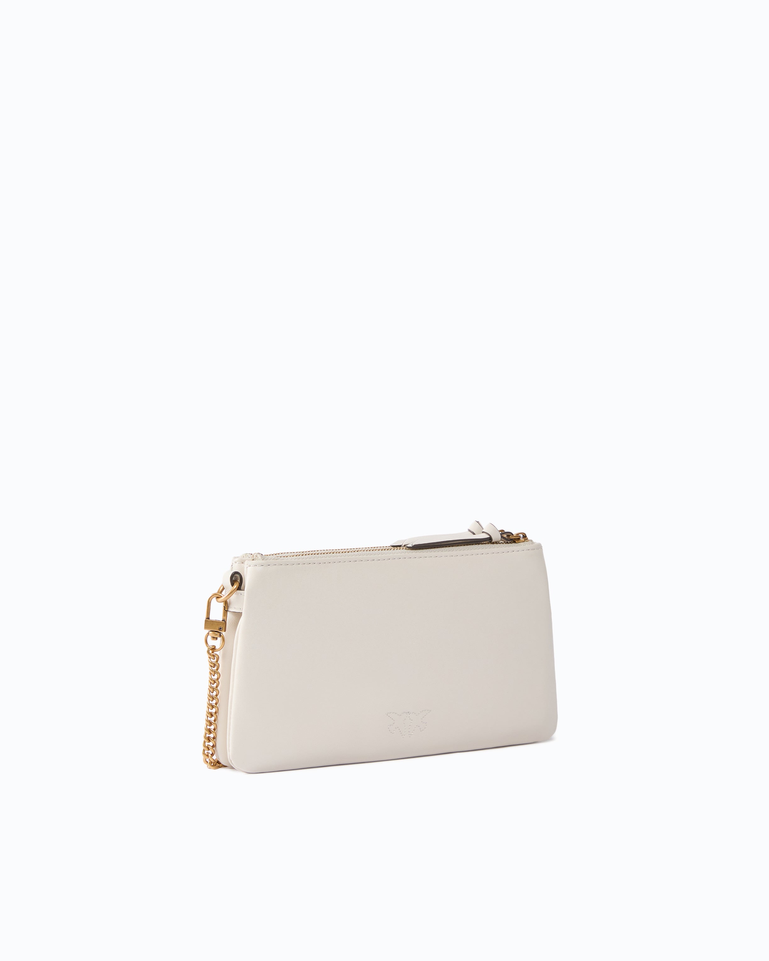 Pinko Mini Double Bag torebka skórzana biała