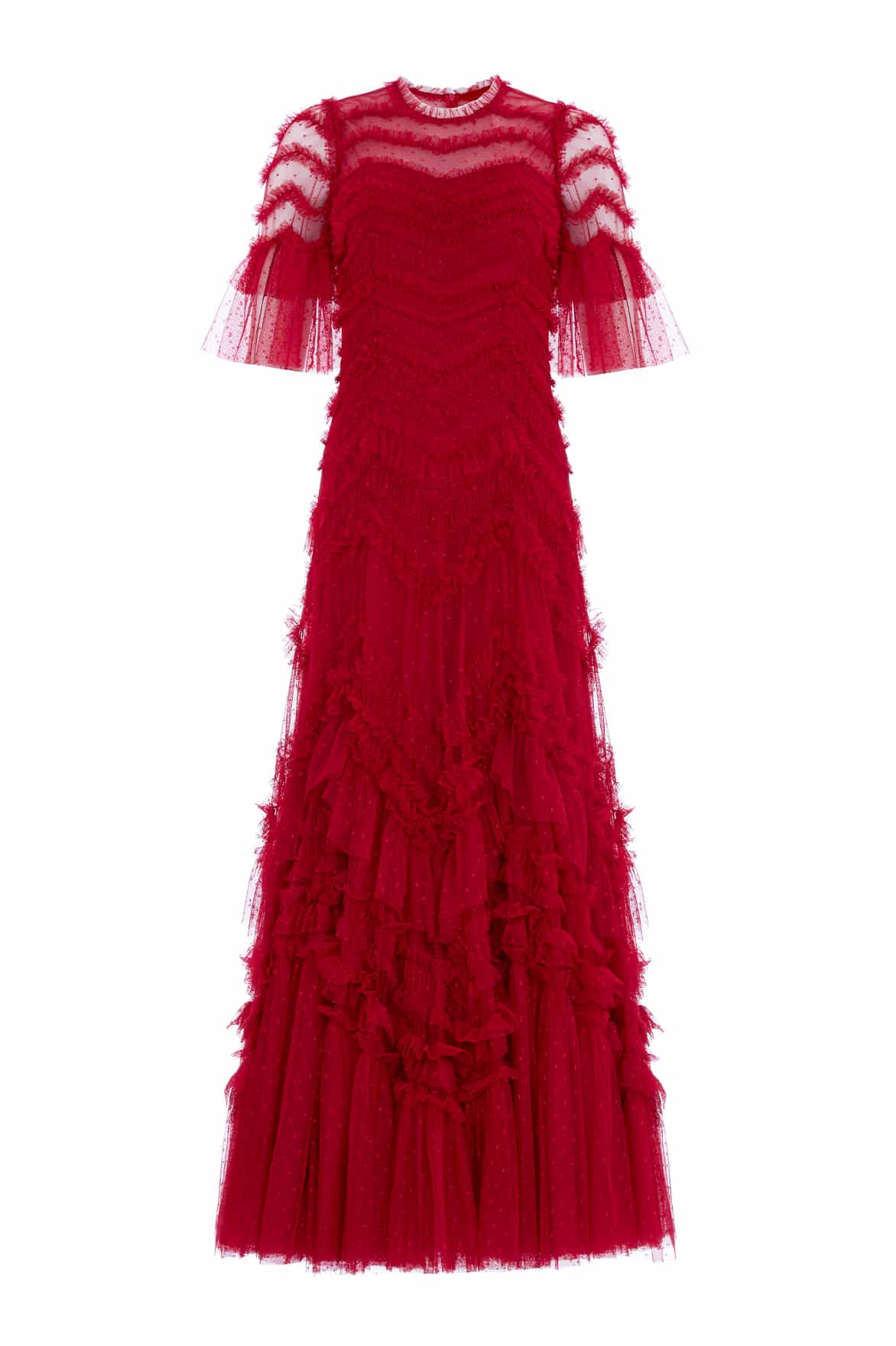 Needle & Thread Elia Short Gown suknia wieczorowa Red tiulowa