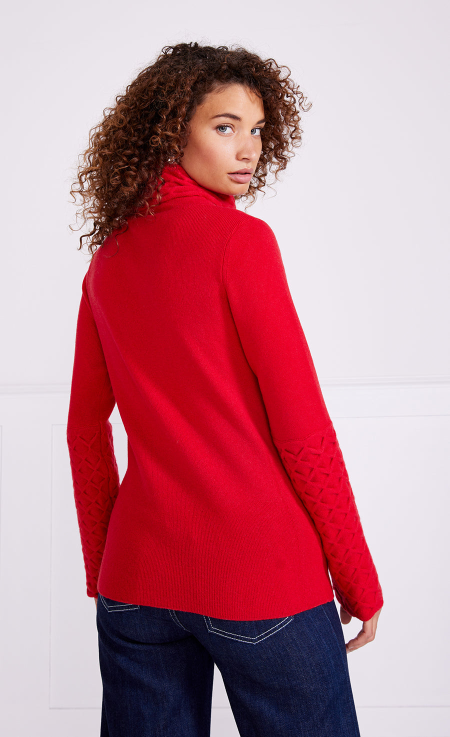 Temperley London Honeycomb sweter czerwony wełna