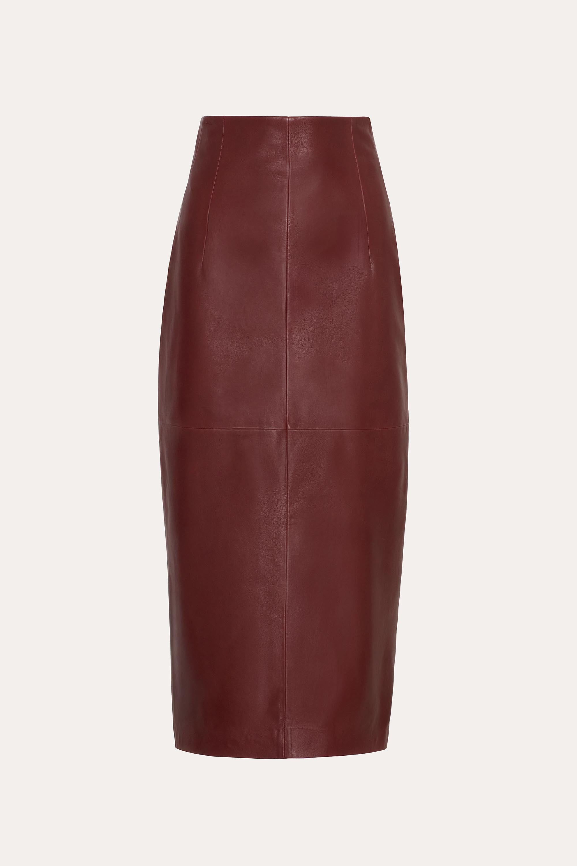 Elie Tahari Brooklyn spódnica skórzana Jester Red midi