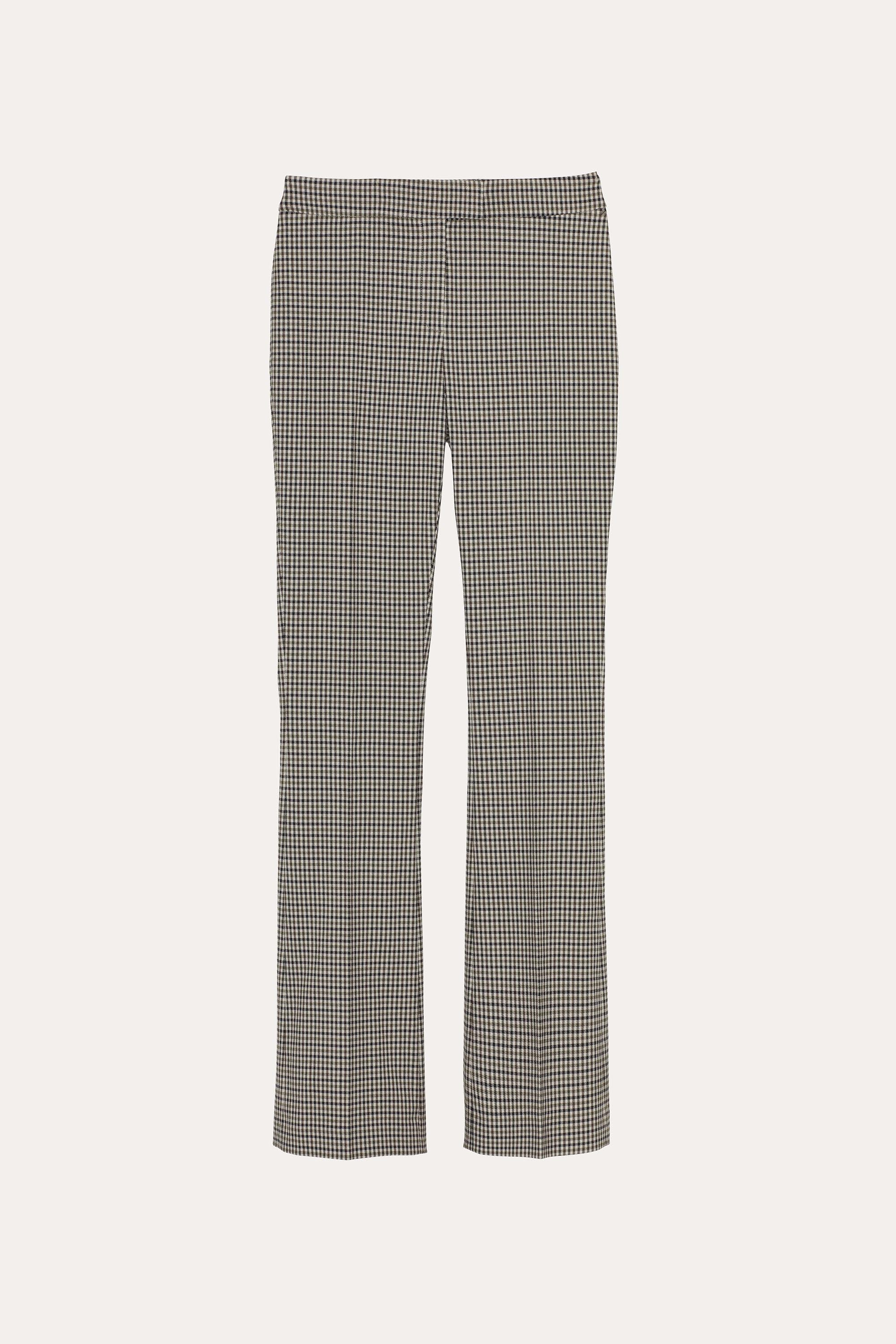 Elie Tahari Lola spodnie w kratę plaid z paskiem
