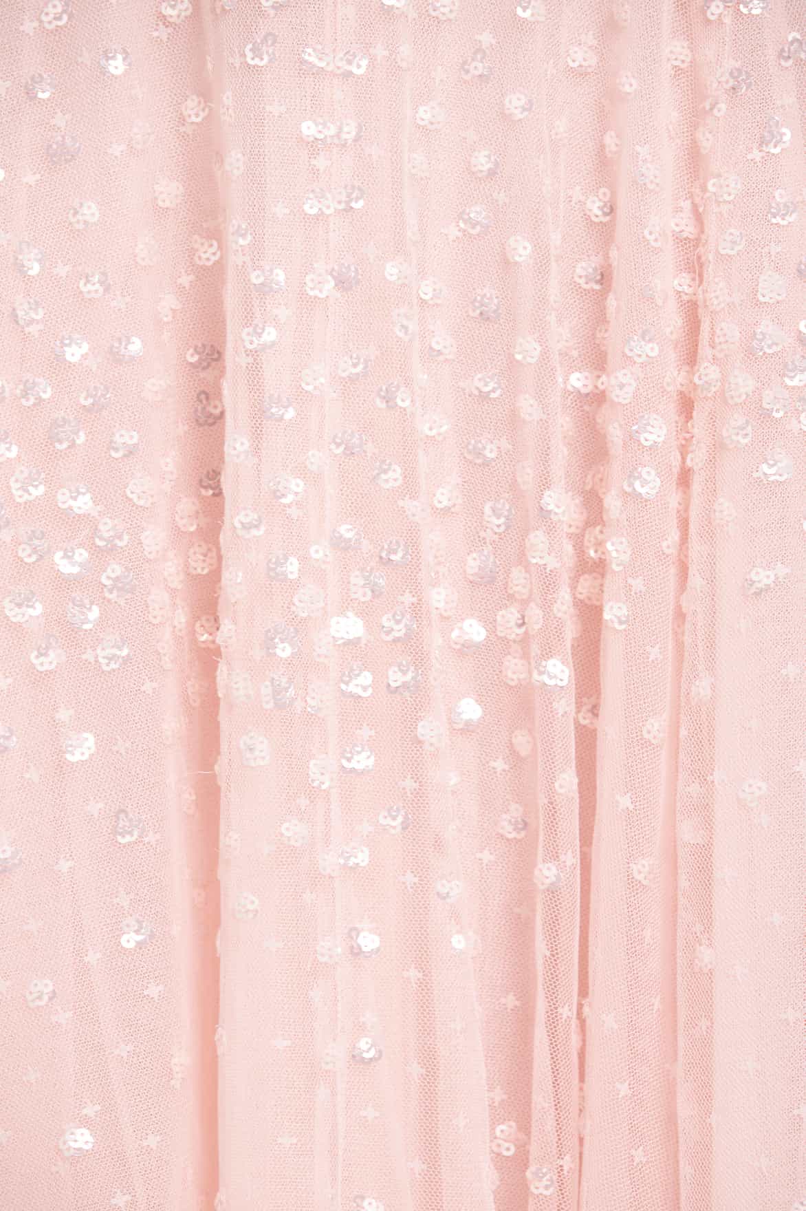 Needle & Thread Scallop Sequin V-Neck sukienka różowa cekinowa