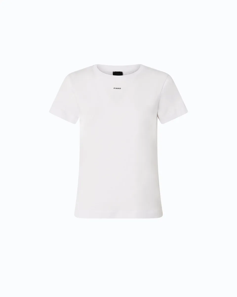 Pinko Basico t-shirt bawełniany z logo biały
