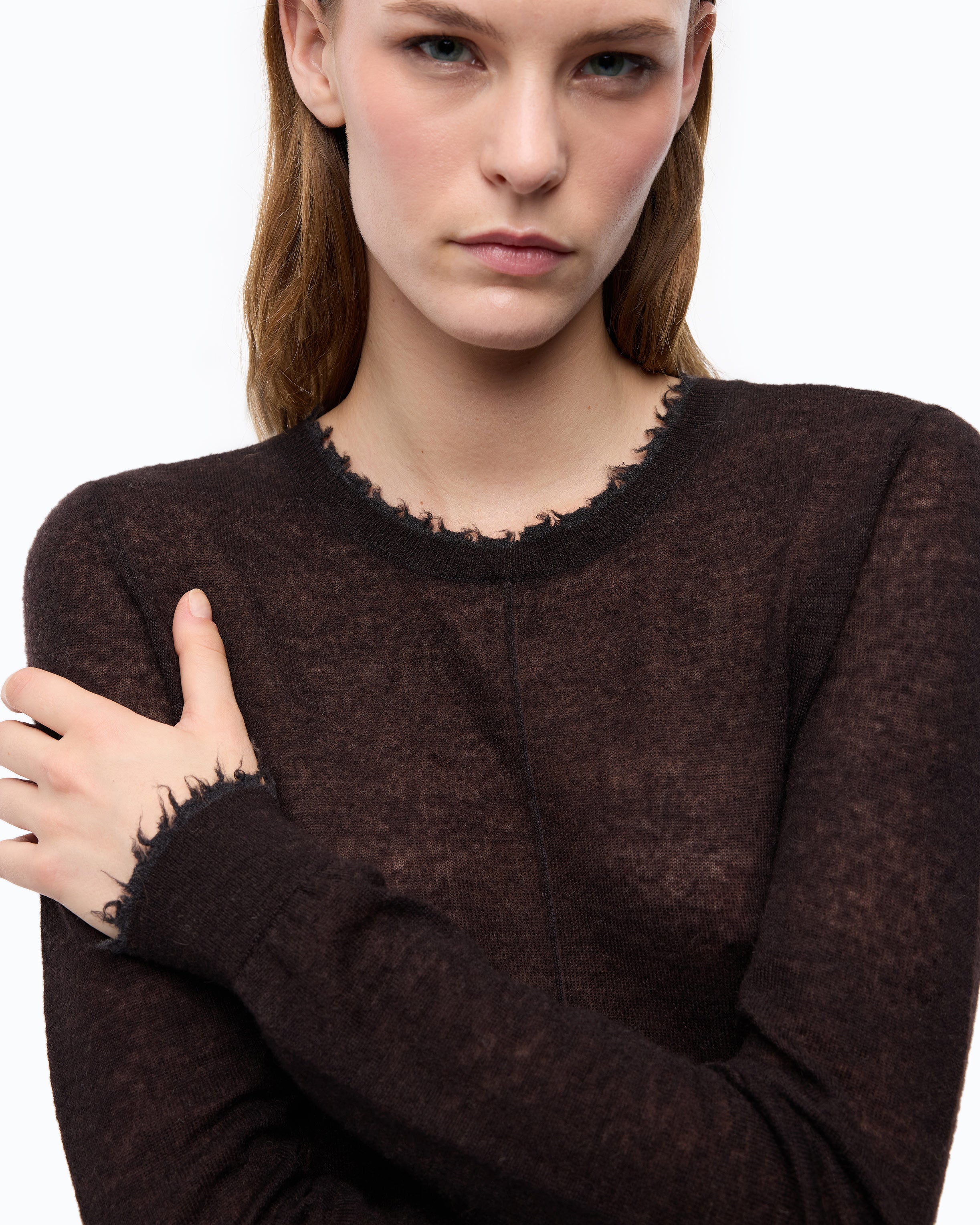 Pinko Pamplona Sweater sweter brązowy wełniany