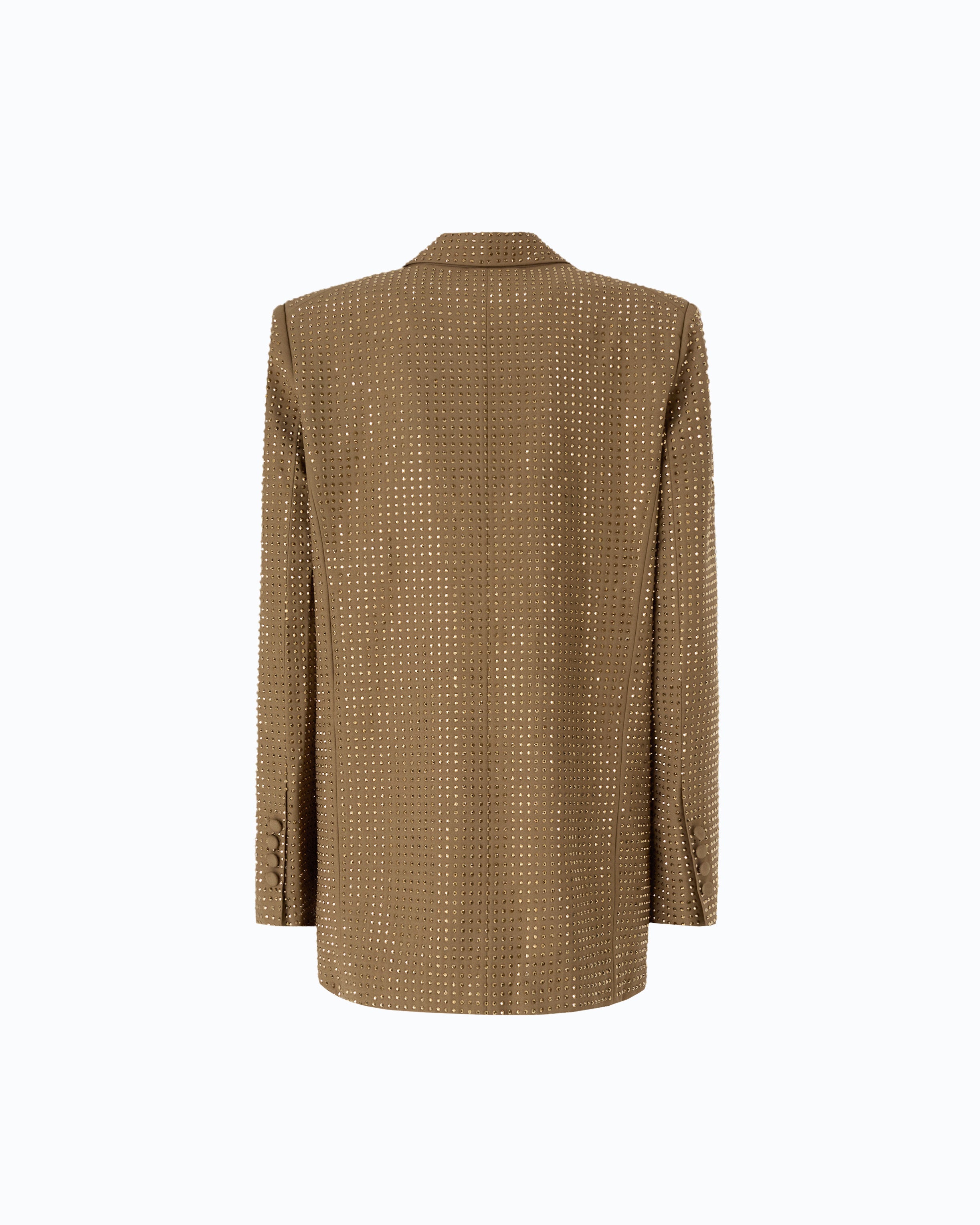 Pinko Deledda żakiet oversize brązowy w kryształki
