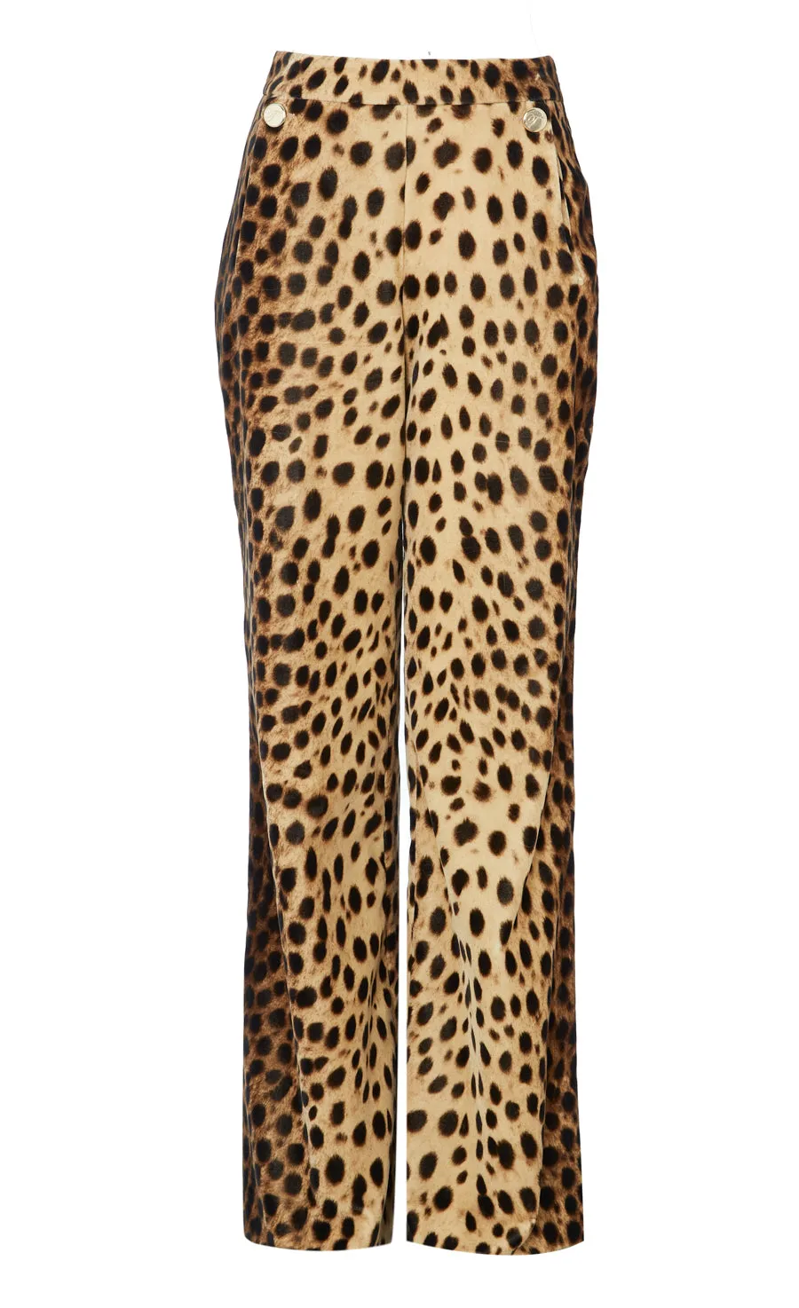 Temperley London Nemera spodnie welurowe leopard