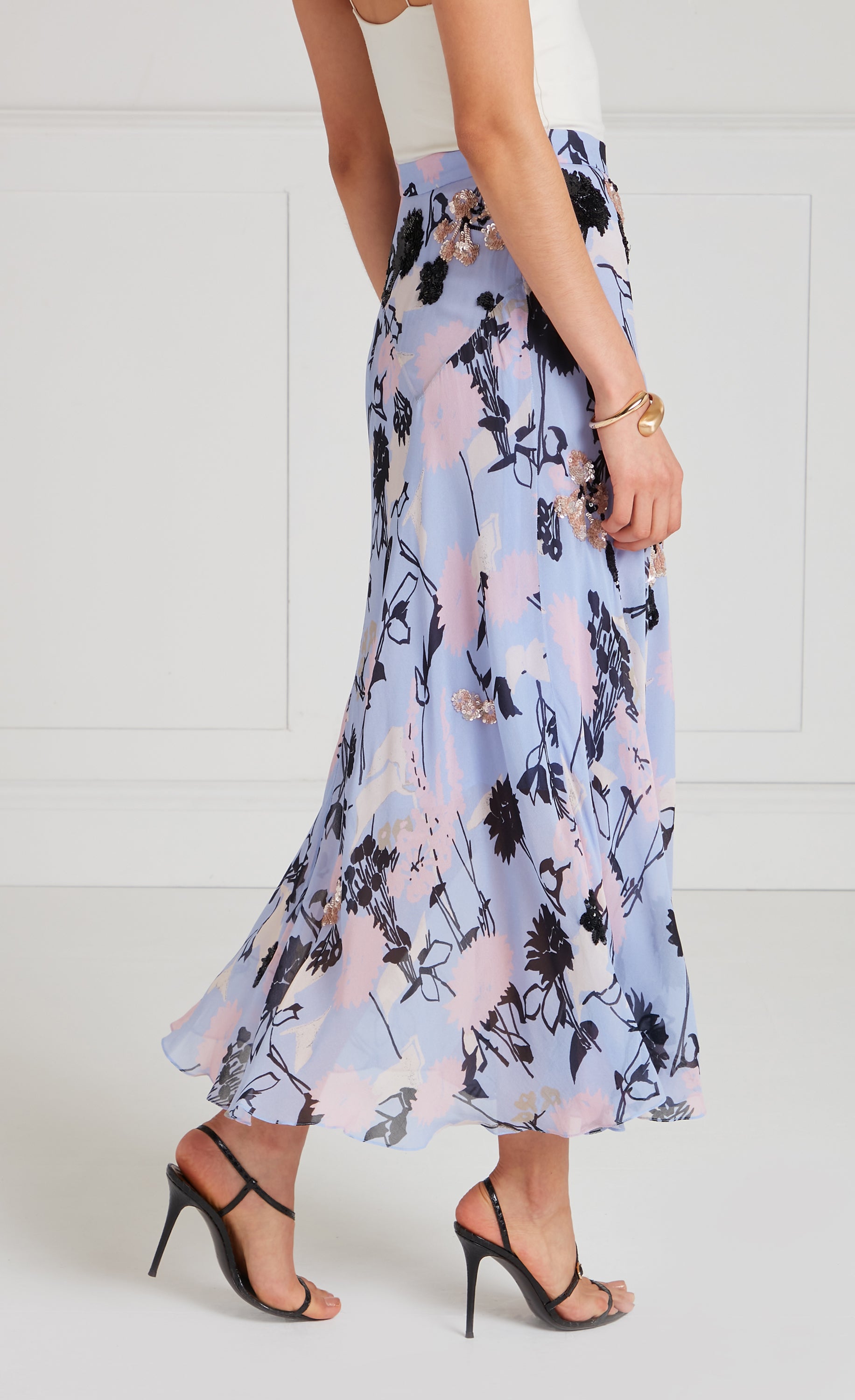 Temperley London Maisie spódnica lawendowa midi