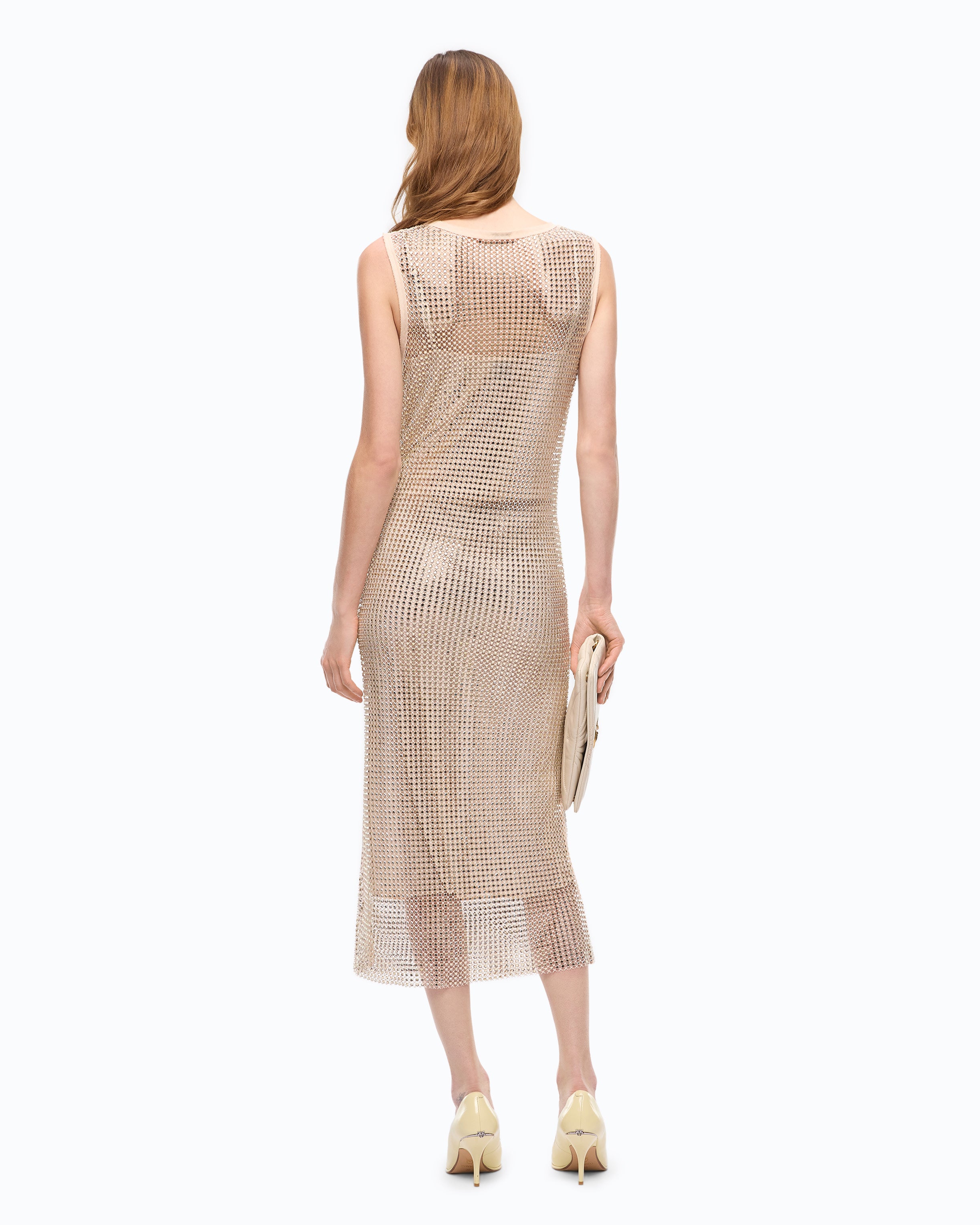 Pinko Carrera Dress sukienka midi złota