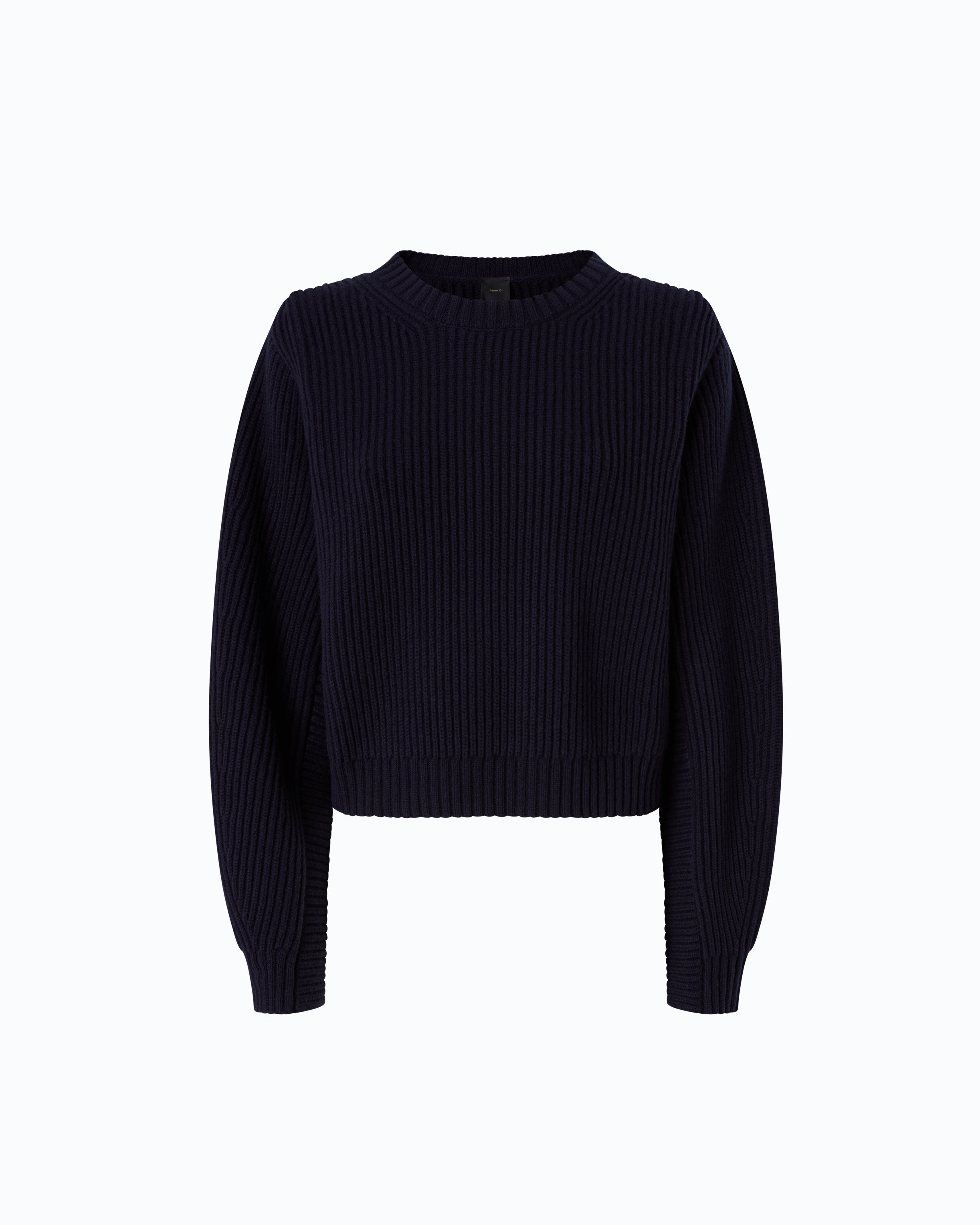 Pinko Sweter z mieszanki wełny ściągaczowy niebieski