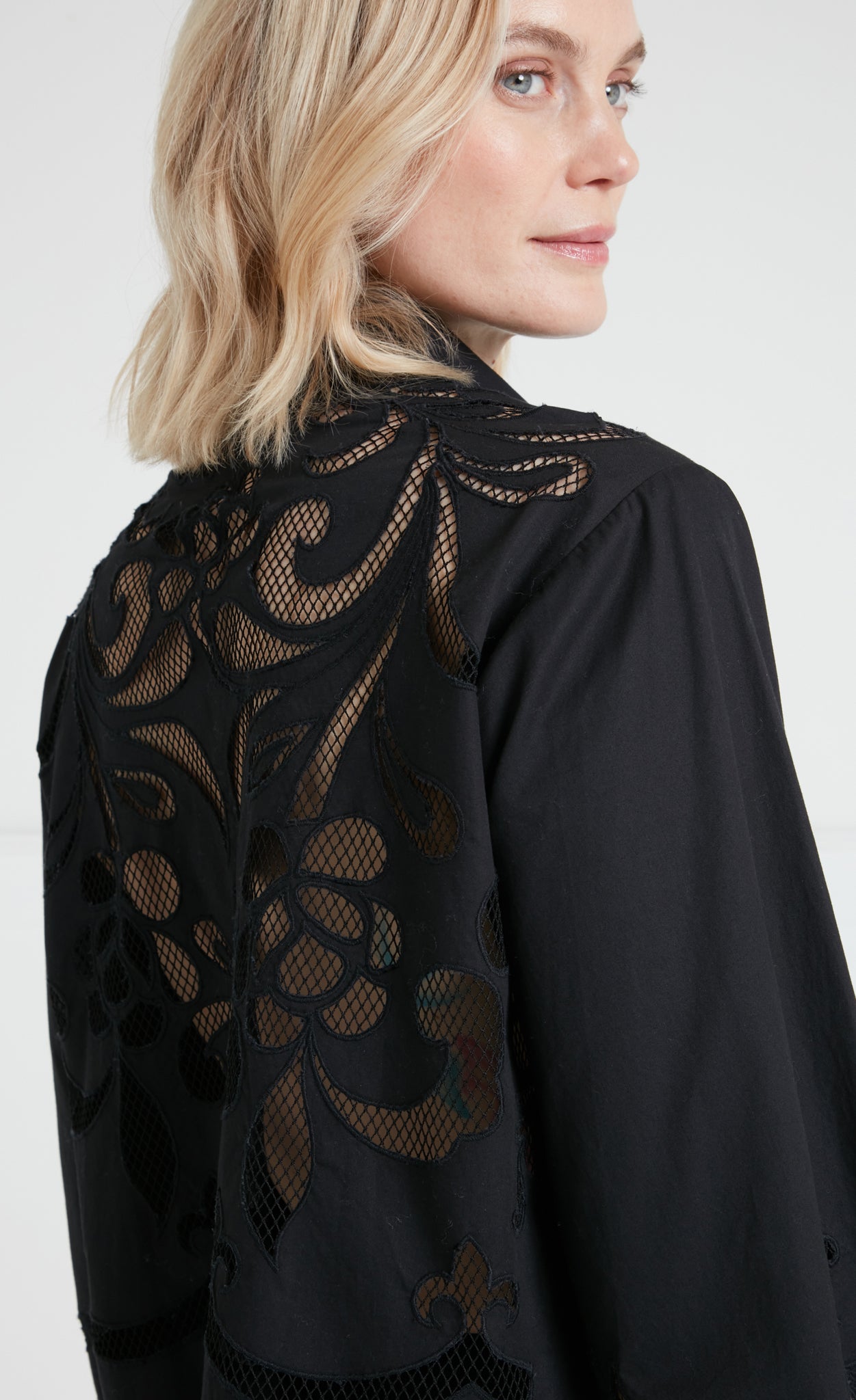 Temperley London Nelle koszula bawełniana czarna