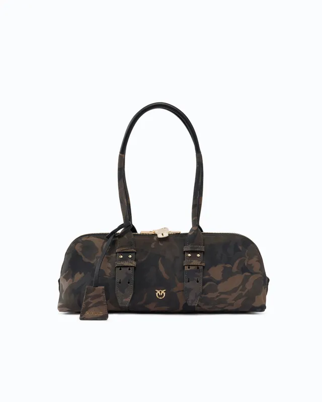 Pinko Escape Bag Horizontal torebka moro zamszowa
