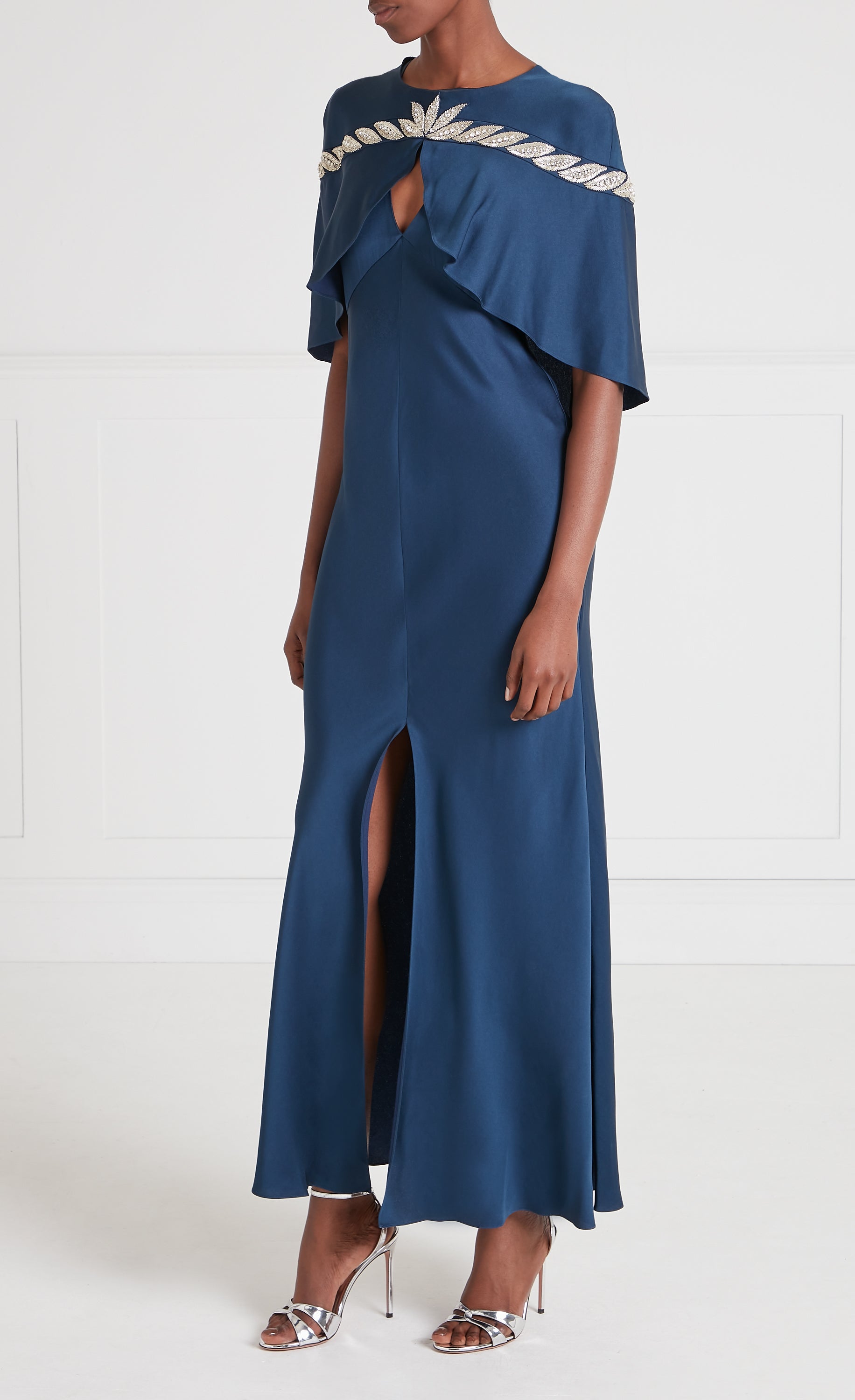 Temperley London Vine Cape Gown sukienka Midnight midi