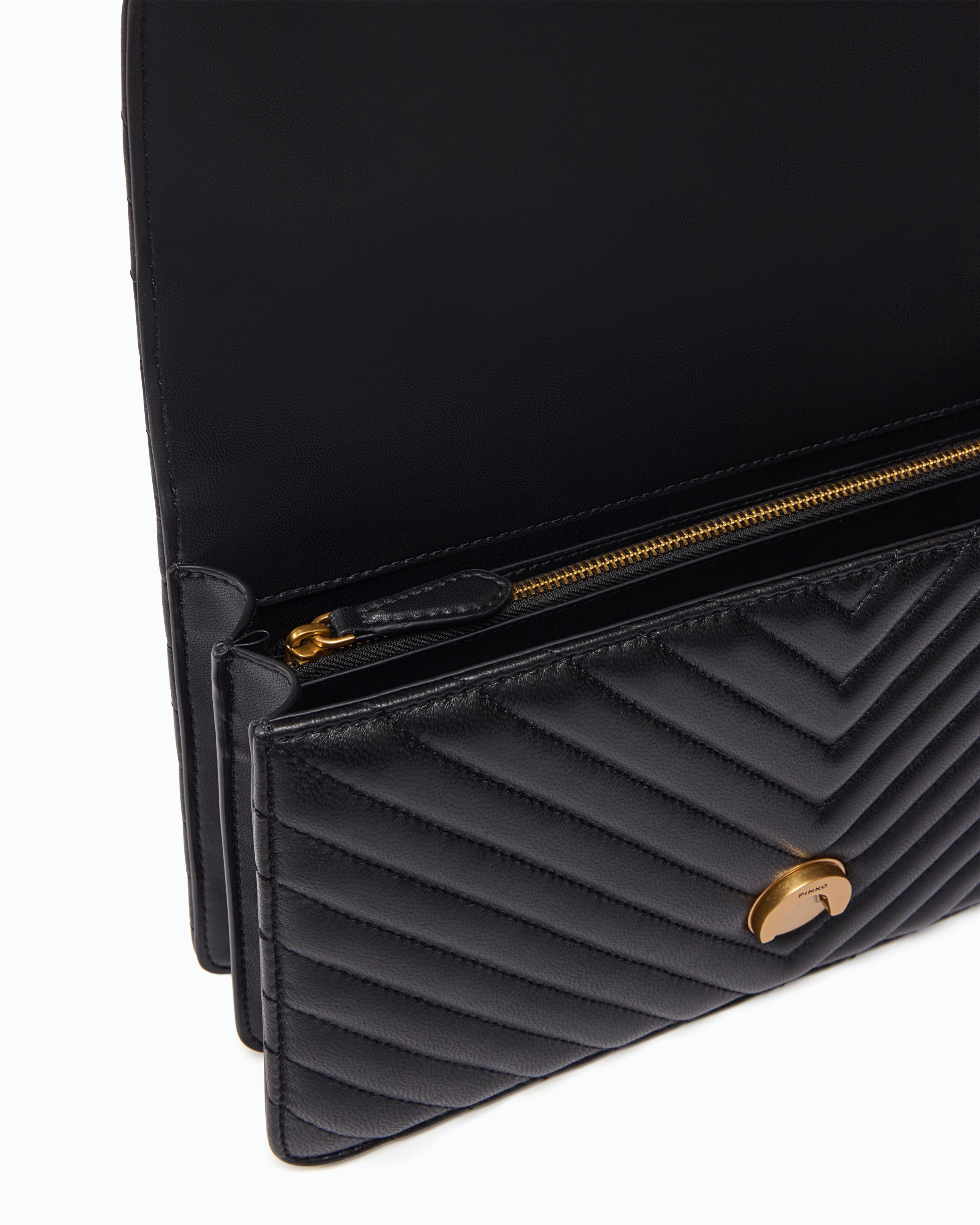 Pinko Love Bag One torebka pikowana czarna średnia