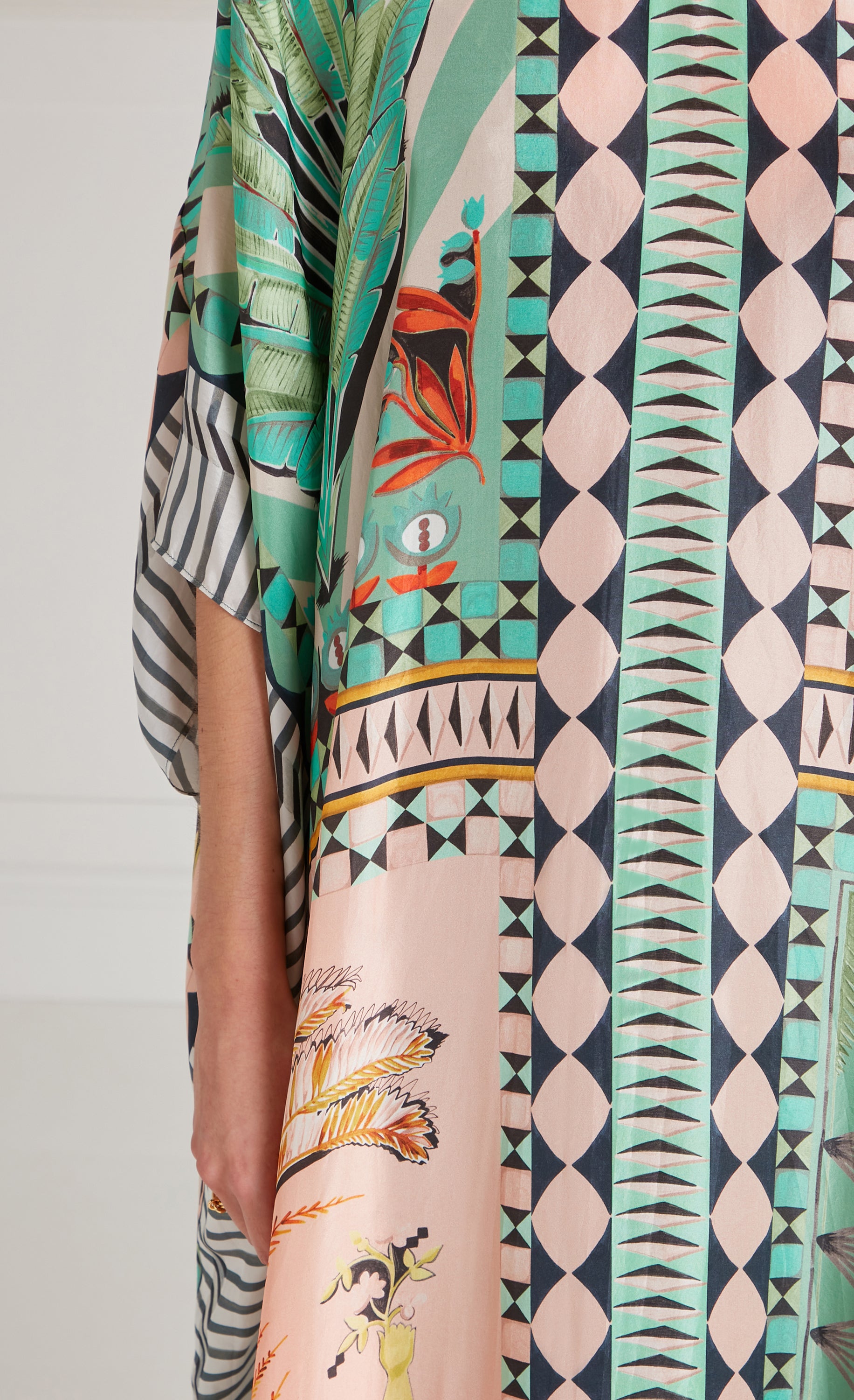 Temperley London Amber kaftan jedwabny Bellini Mix