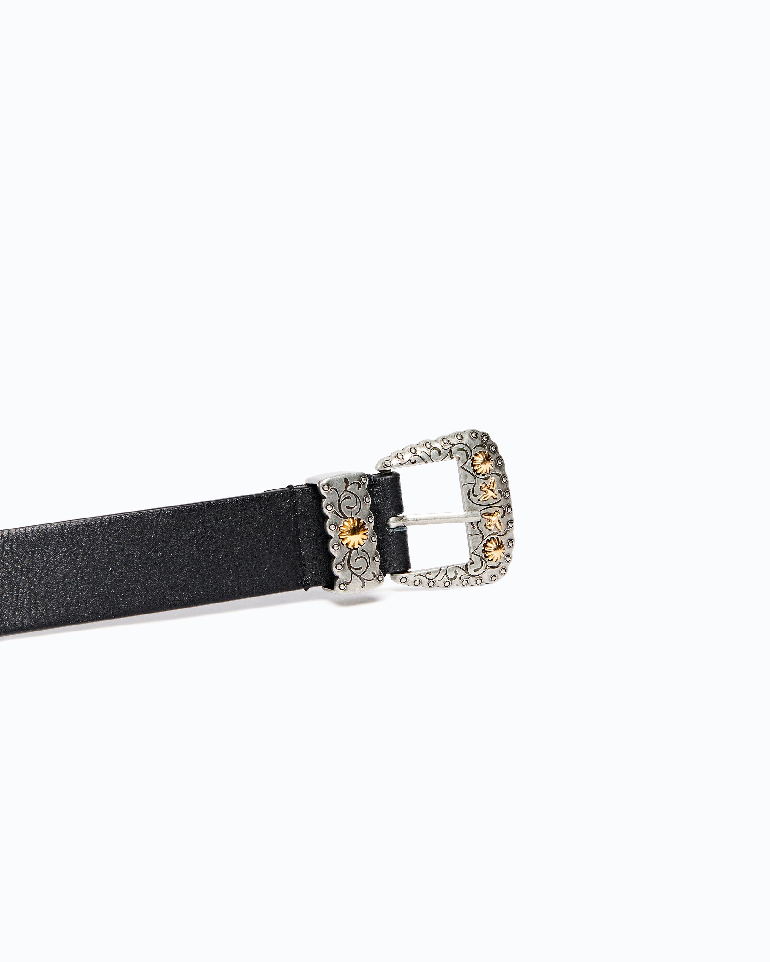 Pinko Low Belt H3 pasek kowbojski czarny 3 cm