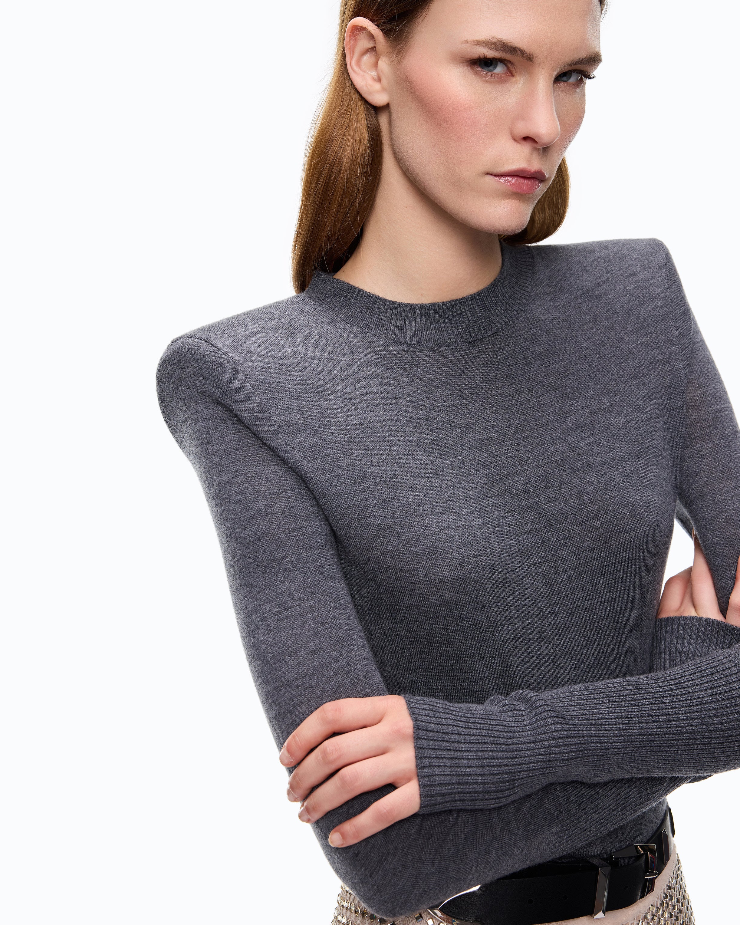 Pinko Lubecca Sweater sweter szary merynosy