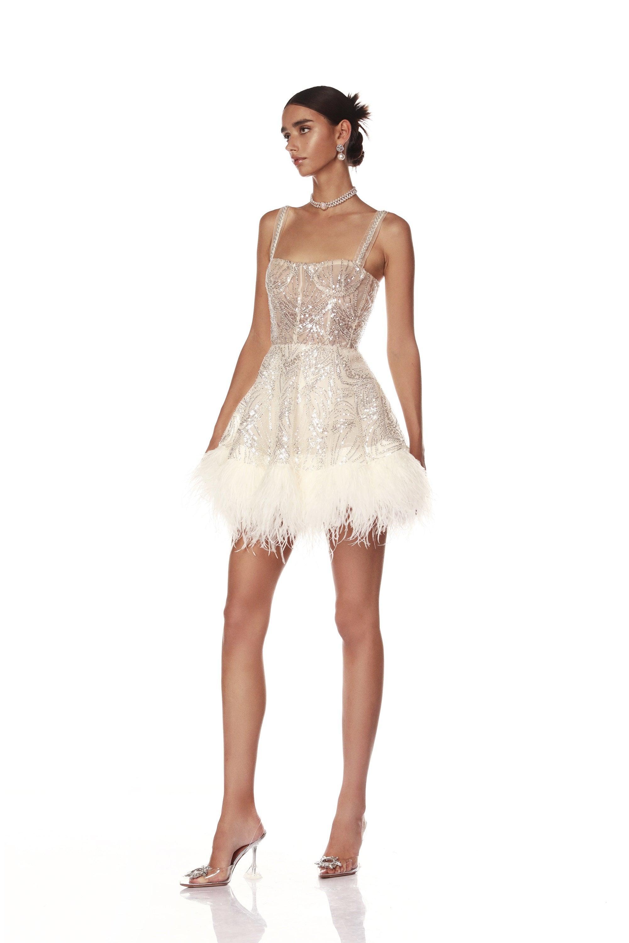 Bronx and Banco Mademoiselle Beaded Mini sukienka z cekinami