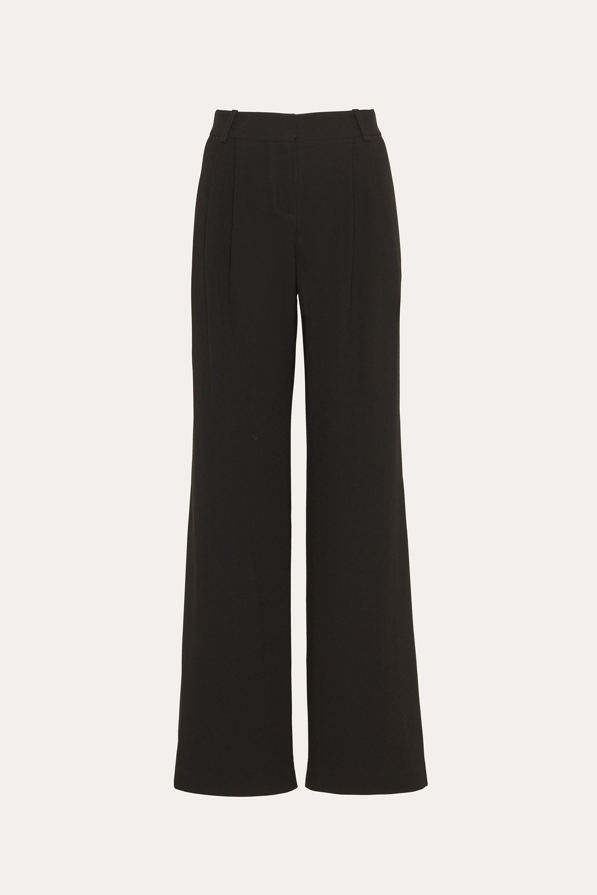 Elie Tahari Japanese Crepe spodnie Black z zakładkami