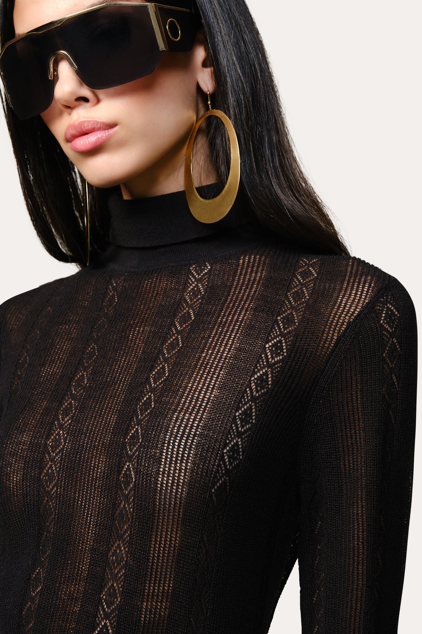 Elie Tahari Silk ED5YG505 Sweter golf czarny