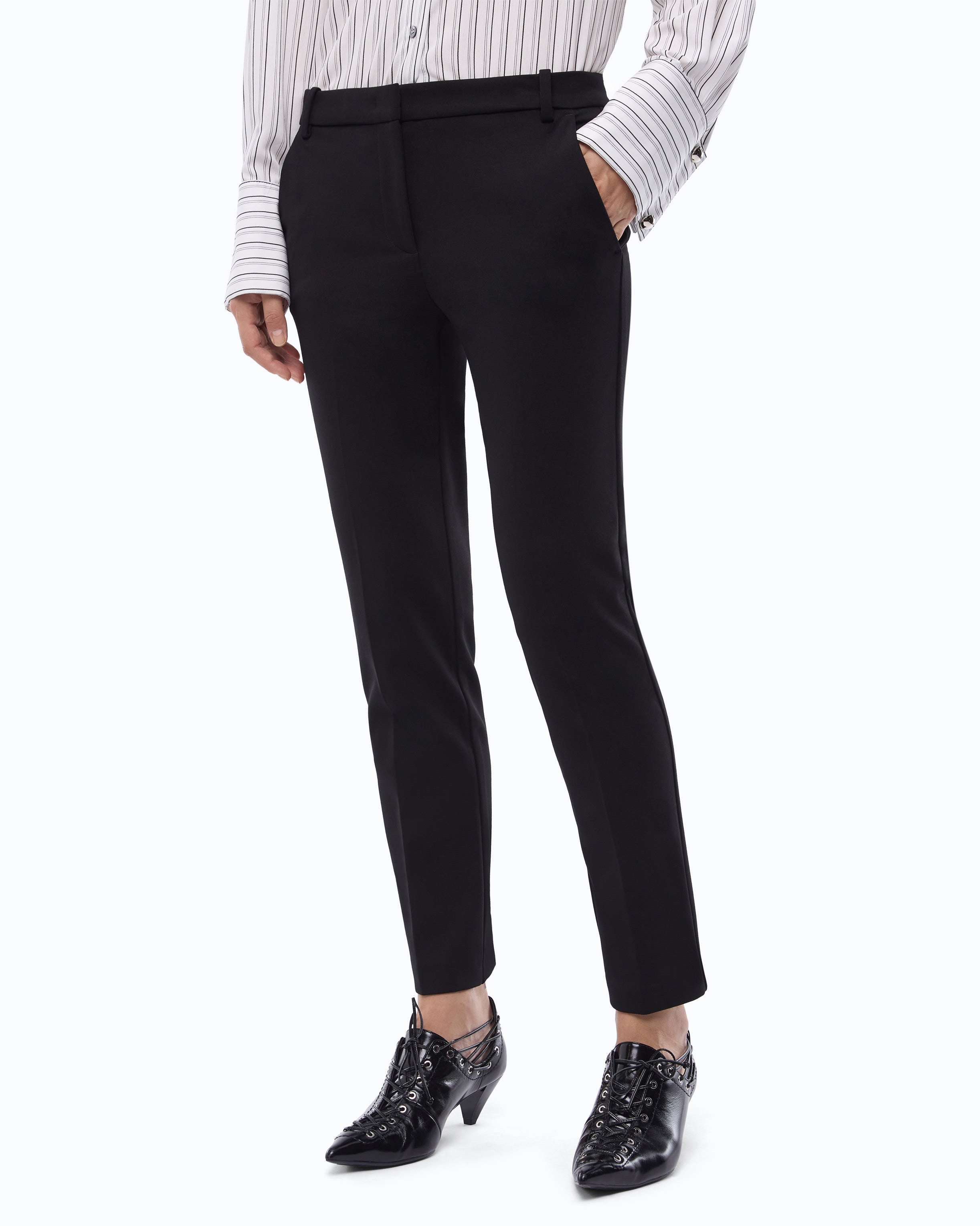 Pinko Bello Trousers spodnie cygaretki czarne wiskoza