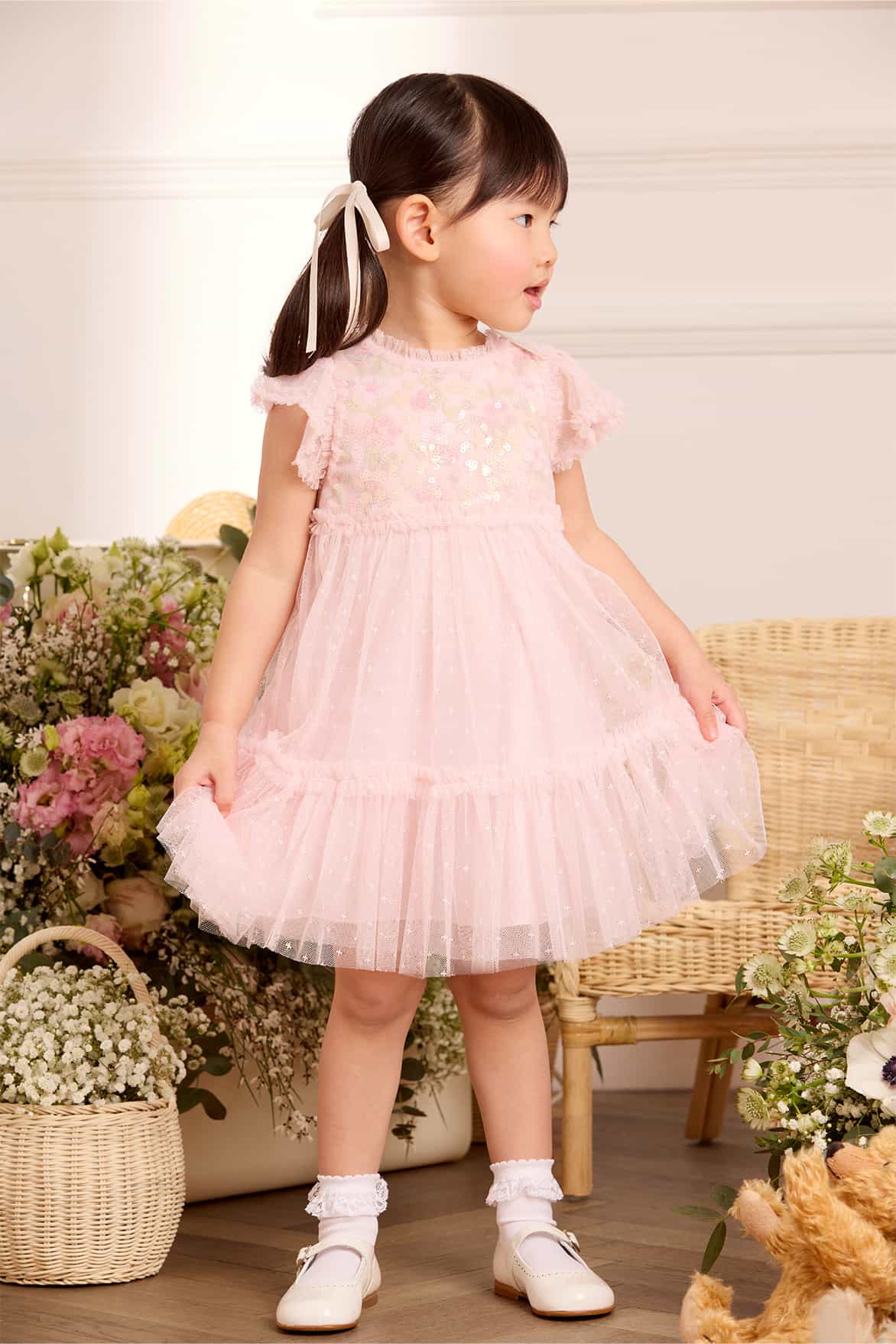 Needle & Thread Confetti Bodice Baby Dress sukienka różowa
