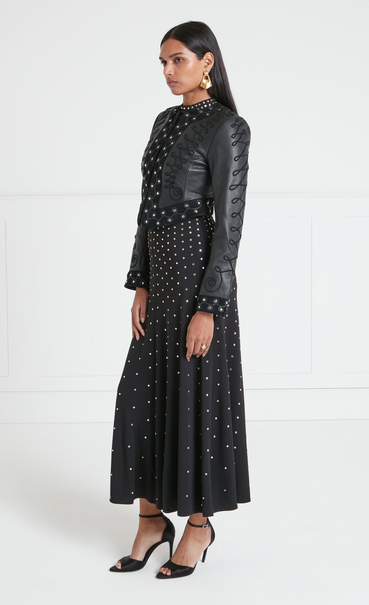 Temperley London Pablo kurtka czarna skóra krótka