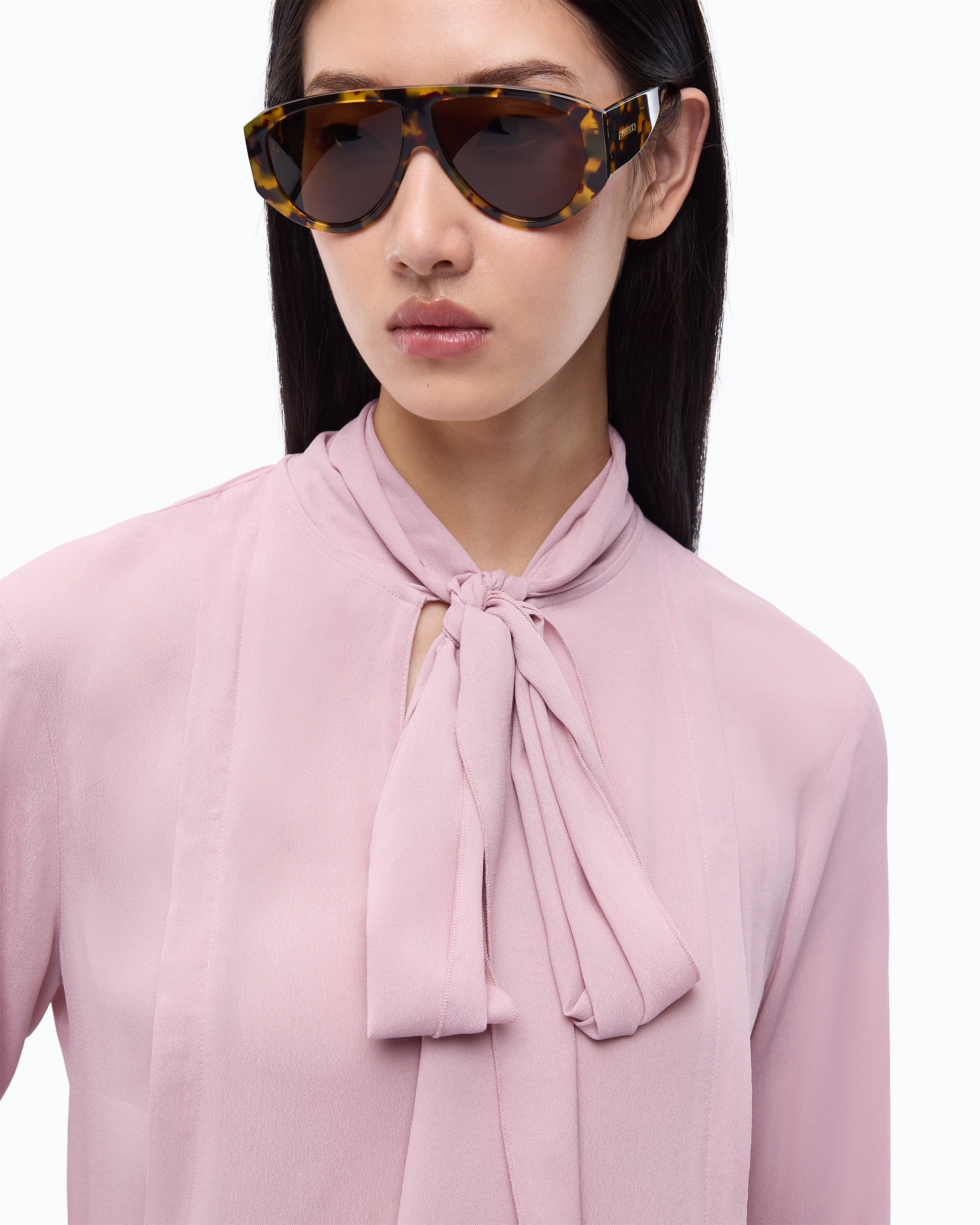 Pinko Brunnera Blouse bluzka różowa z szarfą