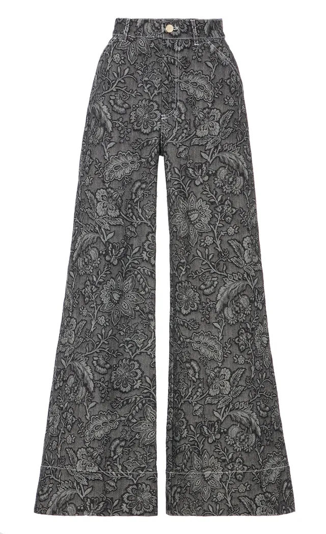 Temperley London Francis spodnie jeans szerokie czarne