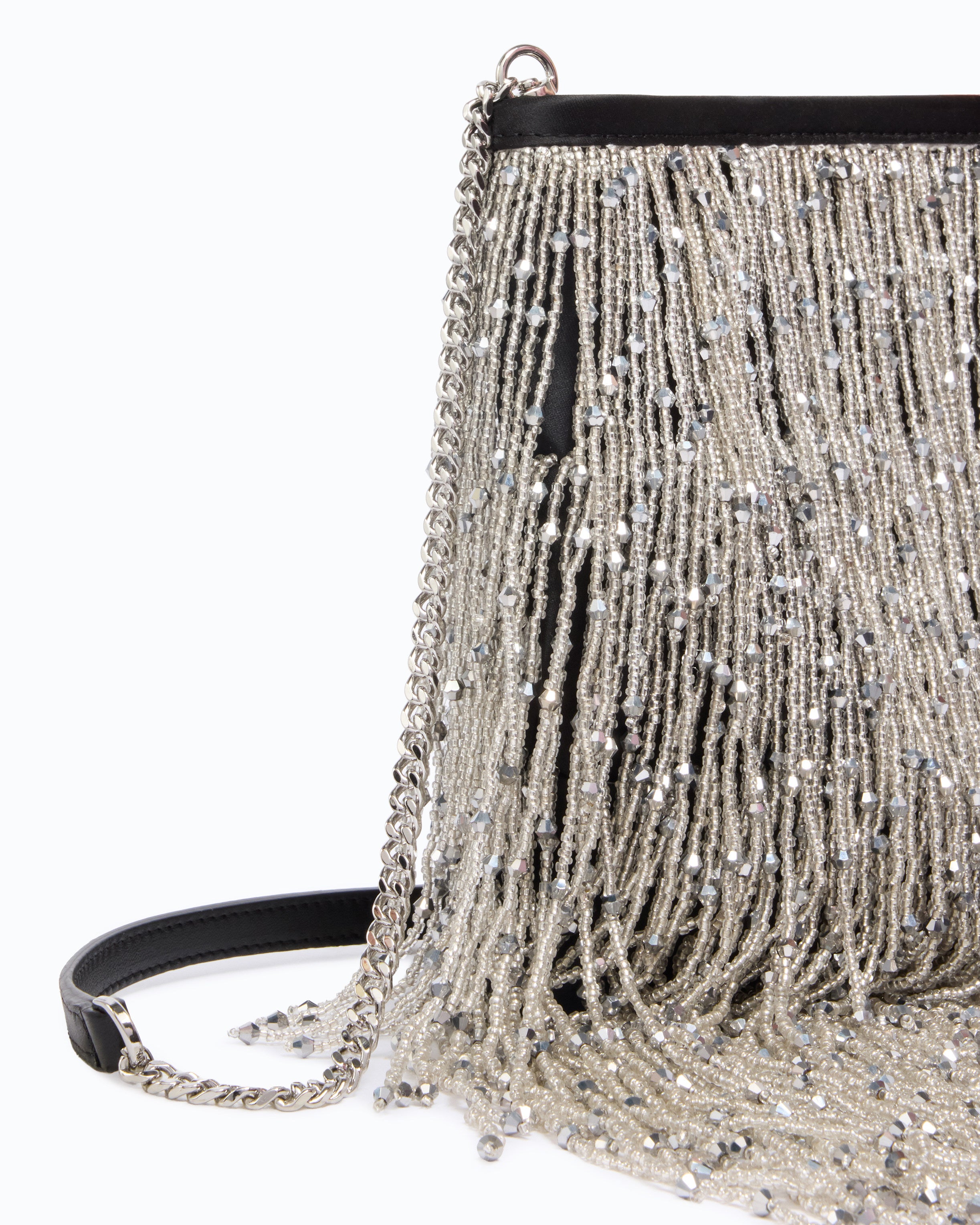 Pinko Galleria torebka pouch czarna frędzle