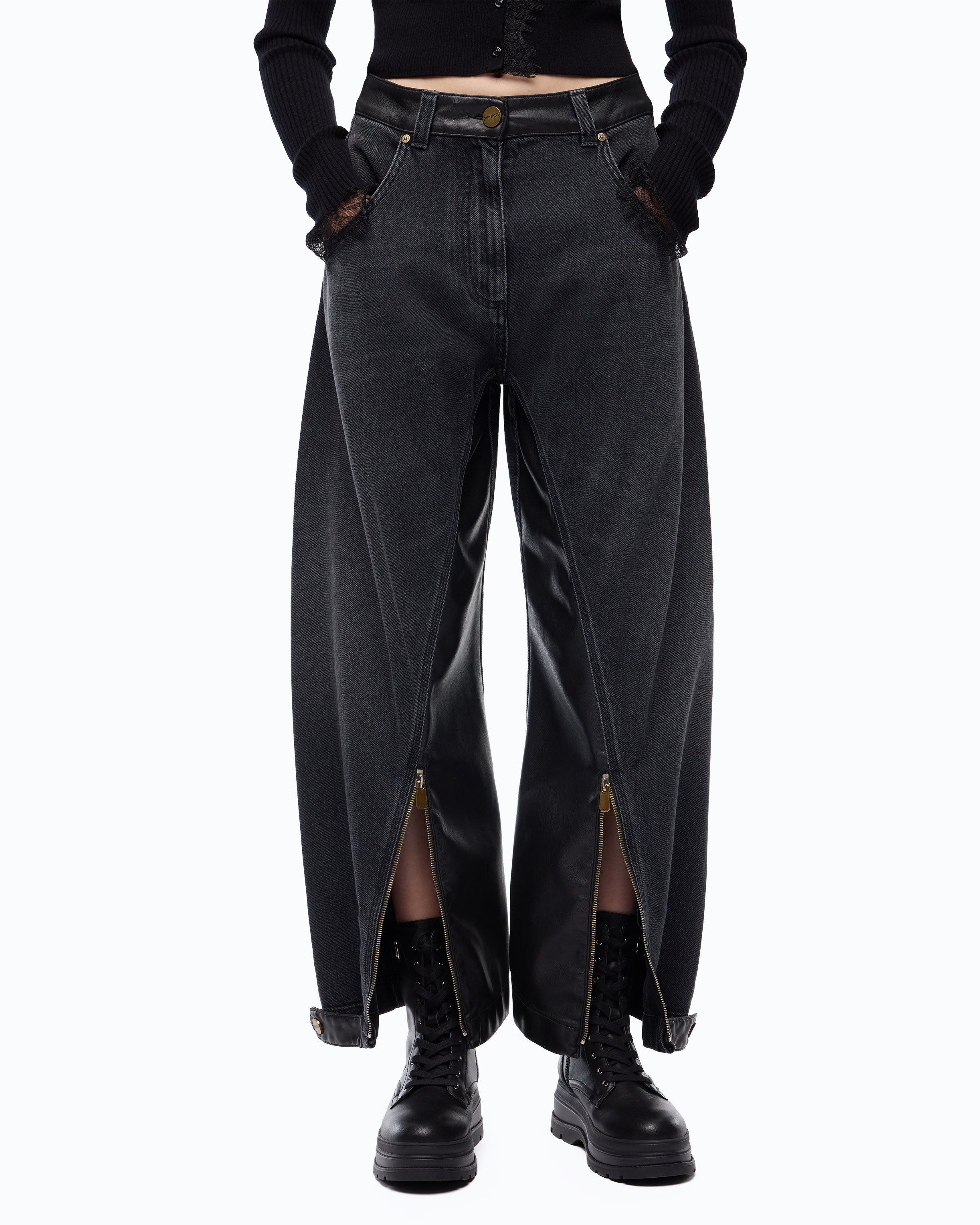 Pinko Sicuro dżinsy balloon denim niebieskie